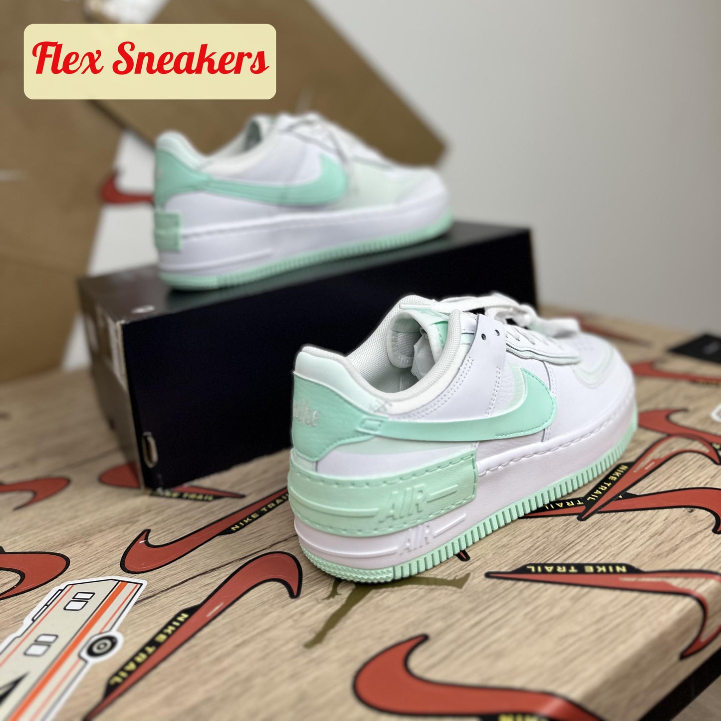 W Air Force 1 LE (GS) White/Barely-Green