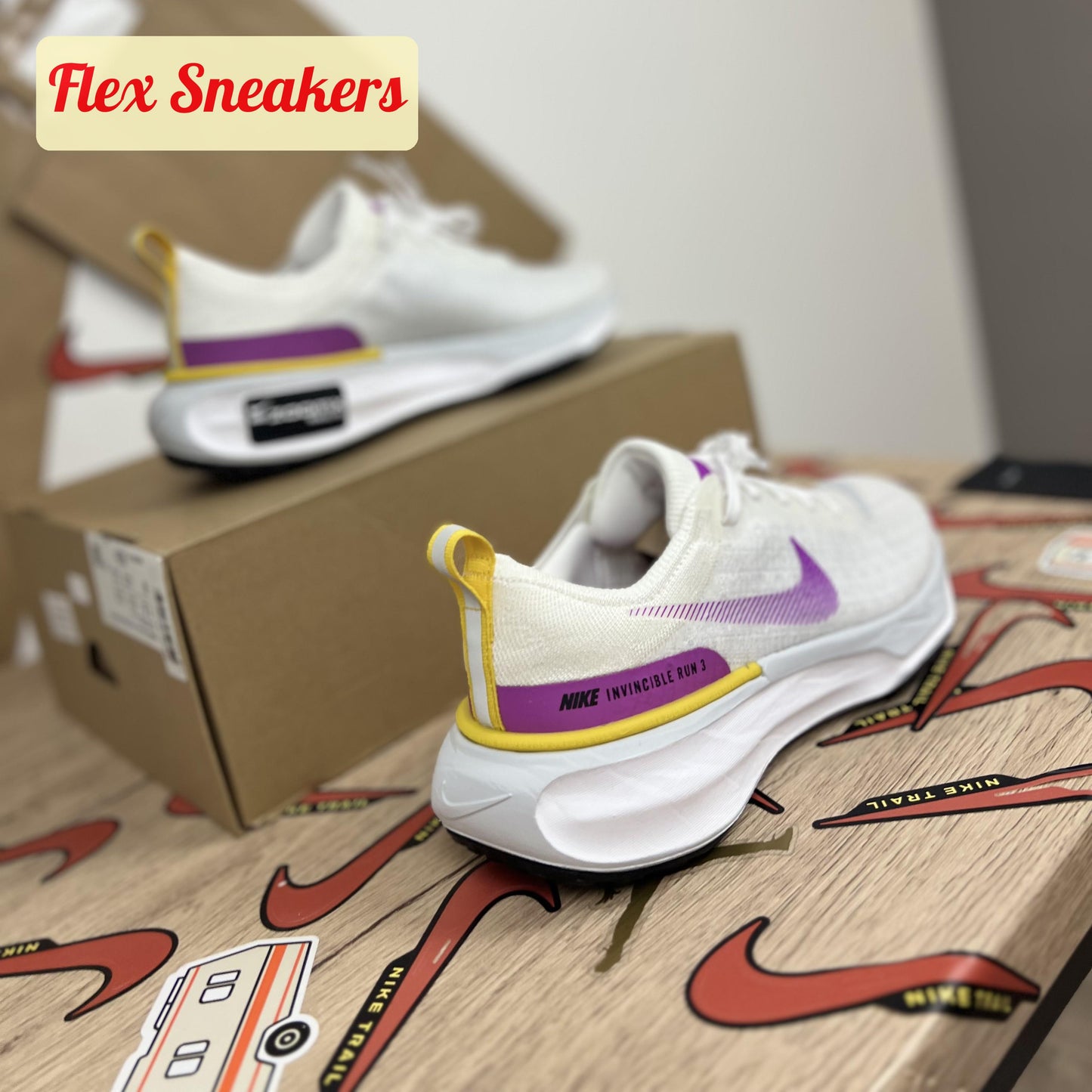 W ZoomX Invincible Run FK 3 White/Vivid-Purple
