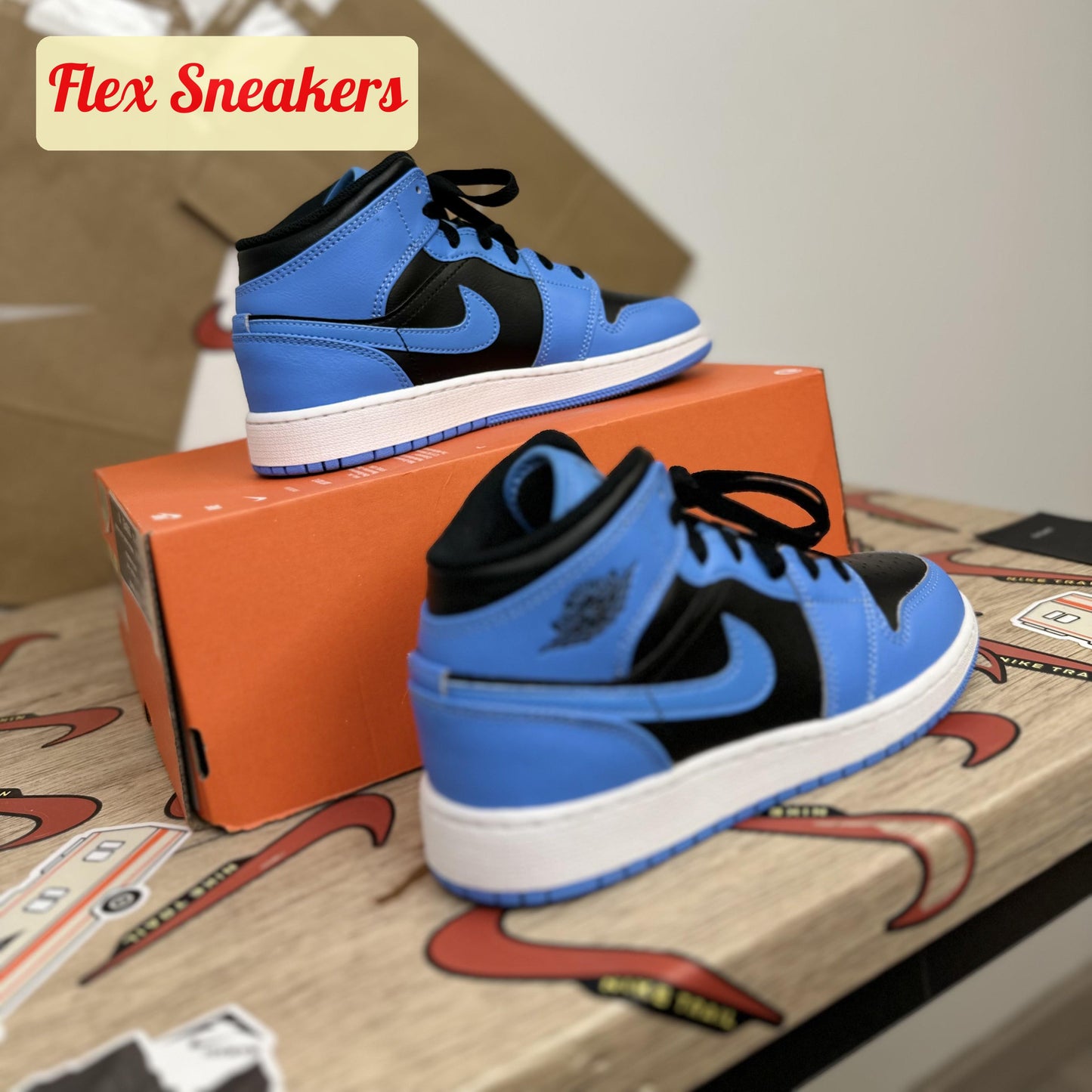Air Jordan 1 Mid (GS) Blue/Black