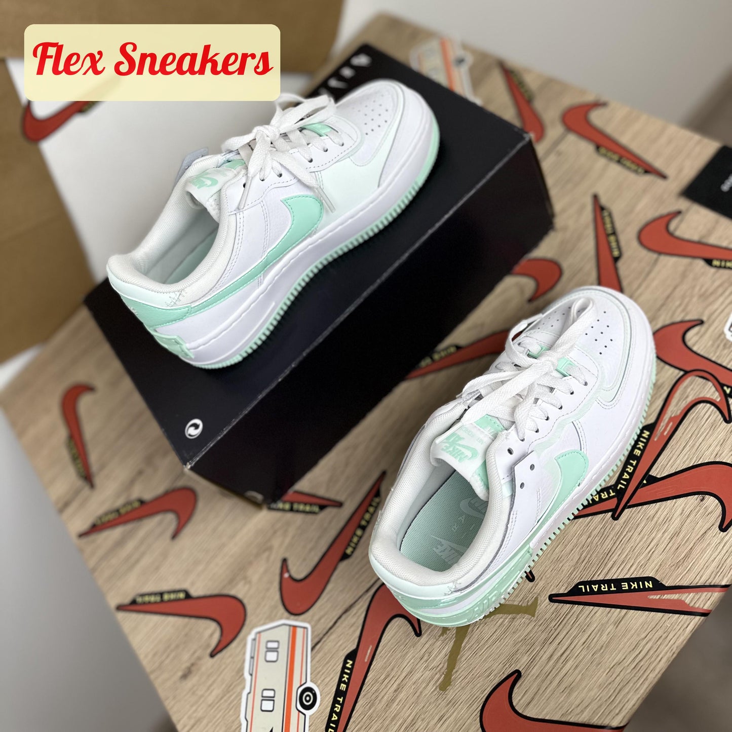 W Air Force 1 LE (GS) White/Barely-Green
