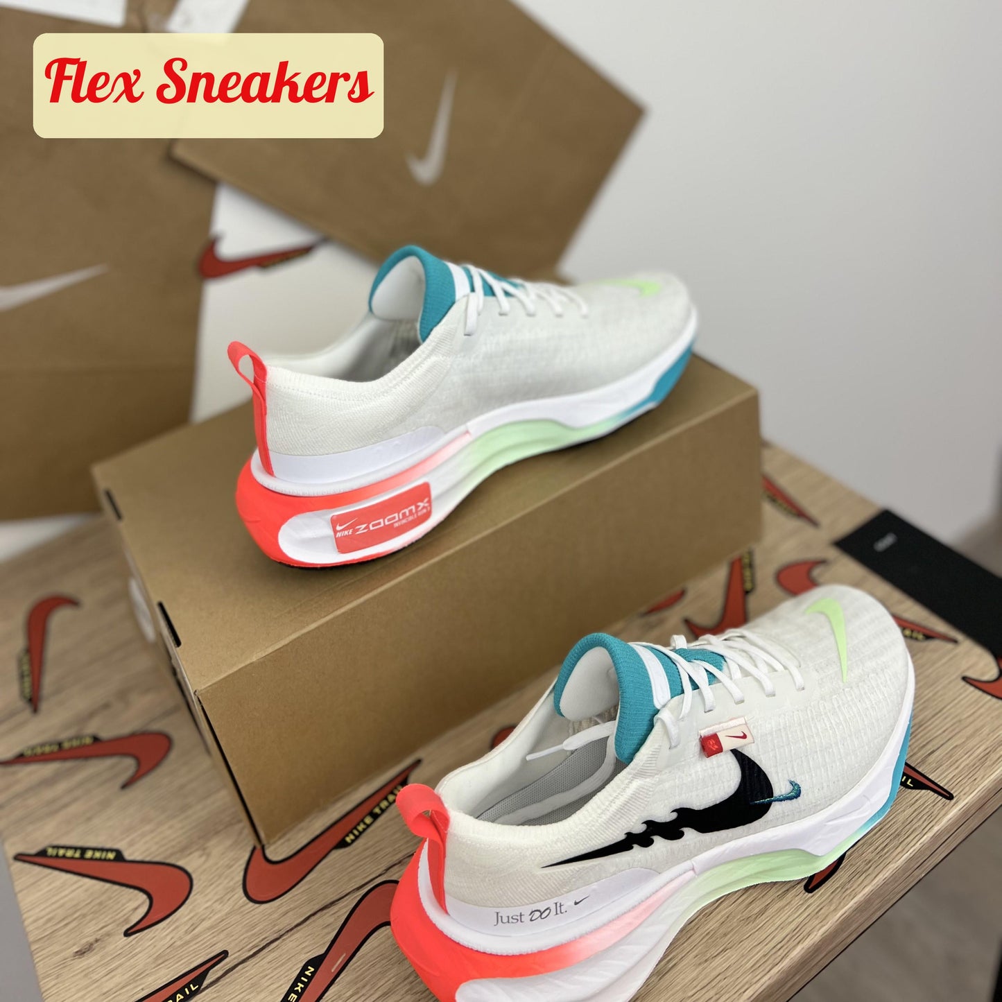 ZoomX Invincible Run FK 3 White/Dusty-Cactus