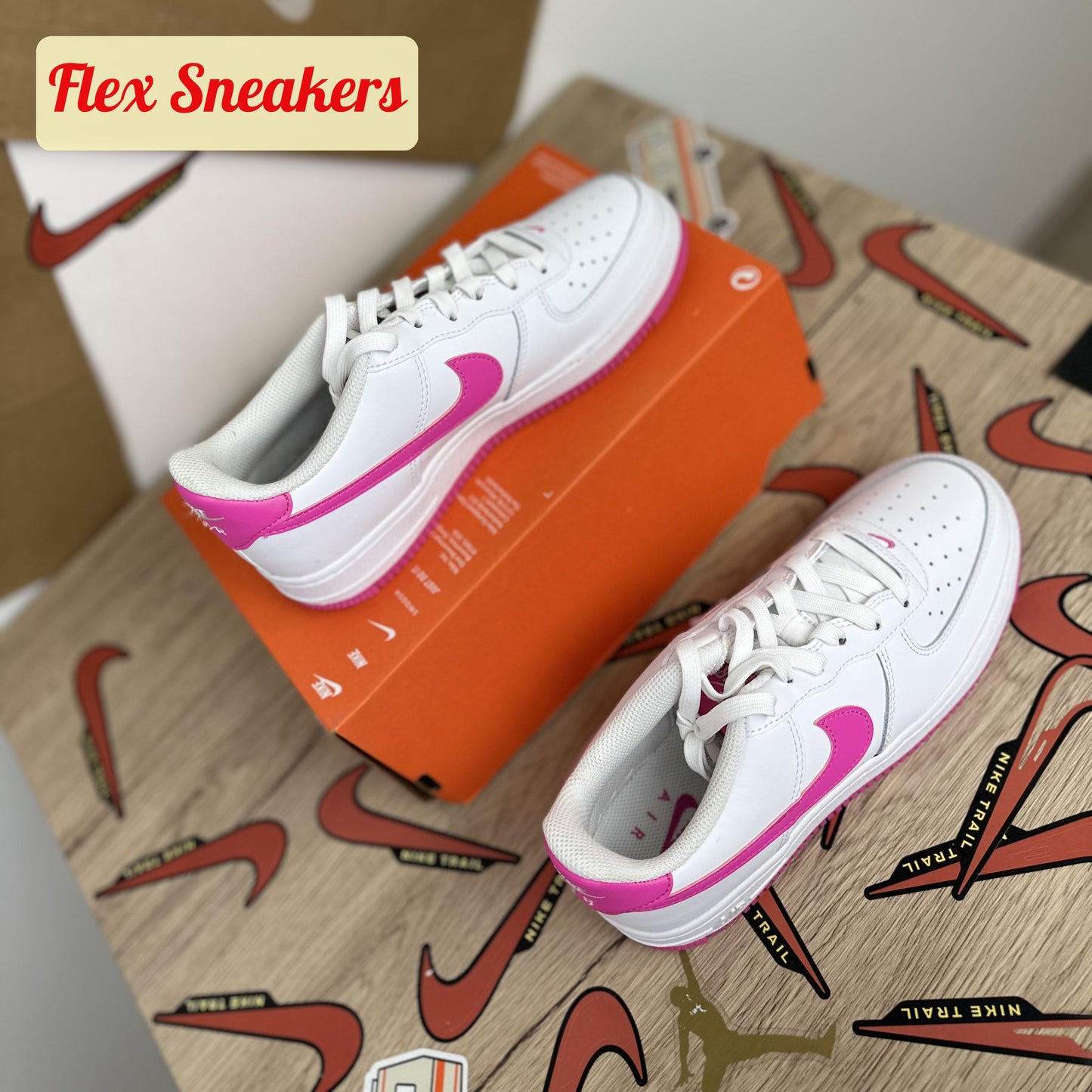 Air Force 1 (GS) White/Laser-Fuchsia