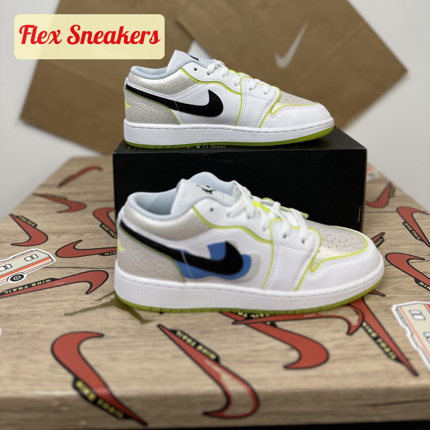 Air Jordan 1 Low SE (GS) Warped-Swoosh