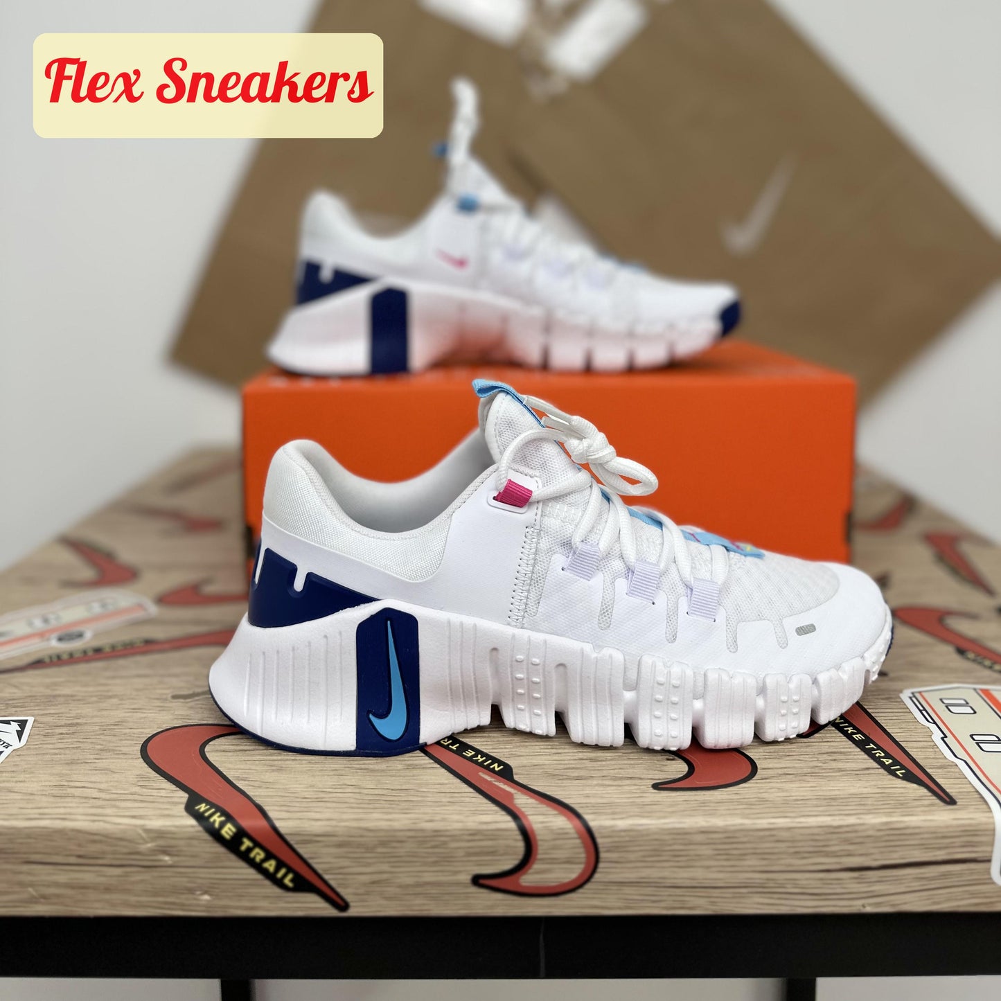 W Free Metcon 5 White/Blue
