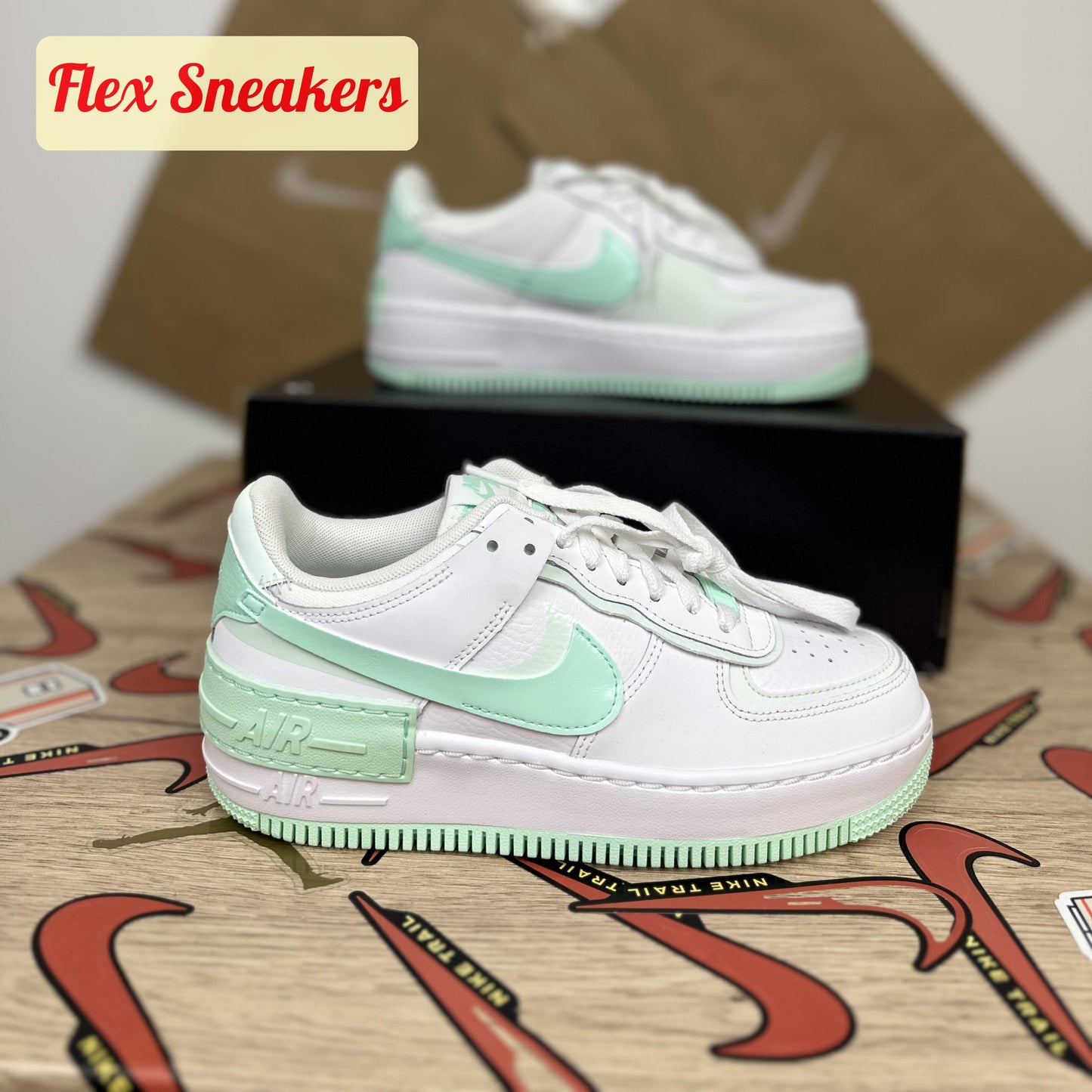 W Air Force 1 LE (GS) White/Barely-Green