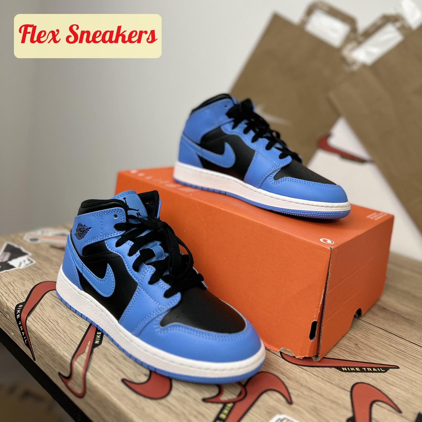 Air Jordan 1 Mid (GS) Blue/Black