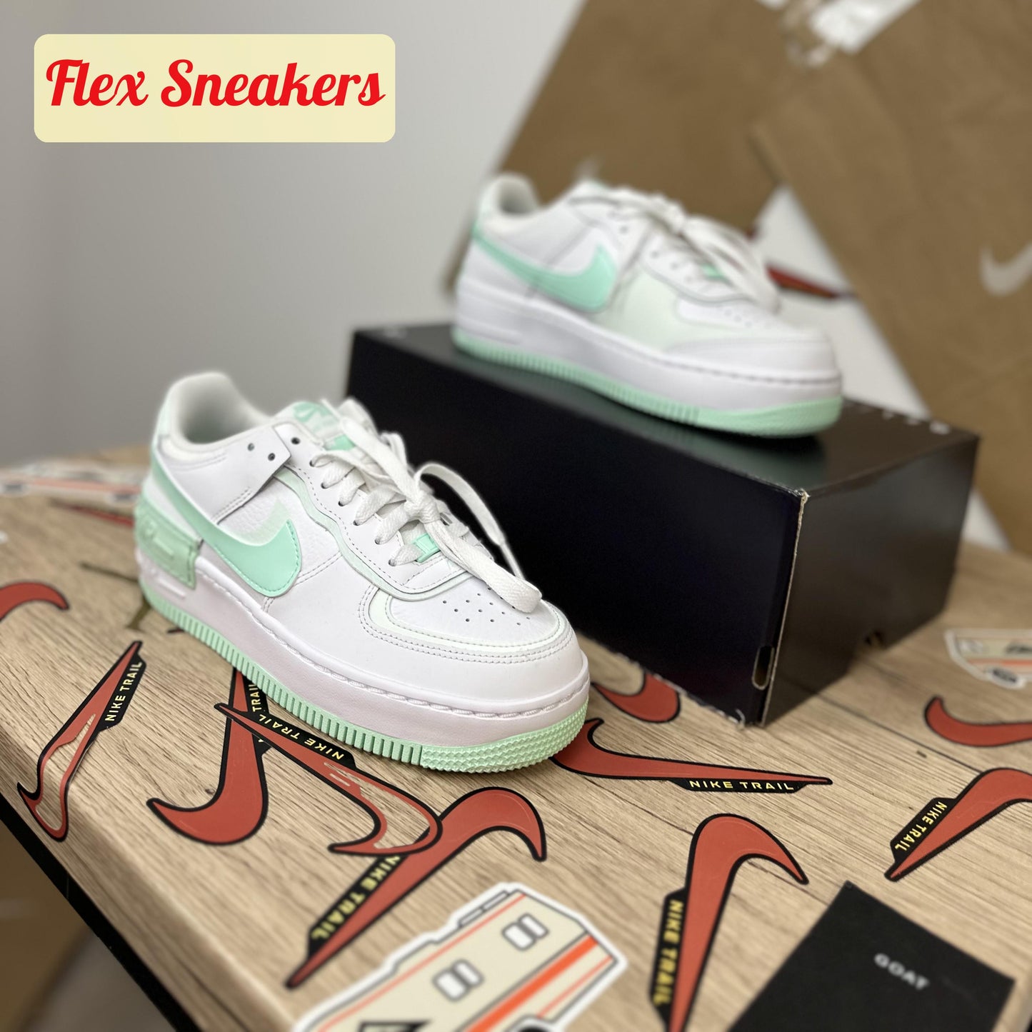 W Air Force 1 LE (GS) White/Barely-Green