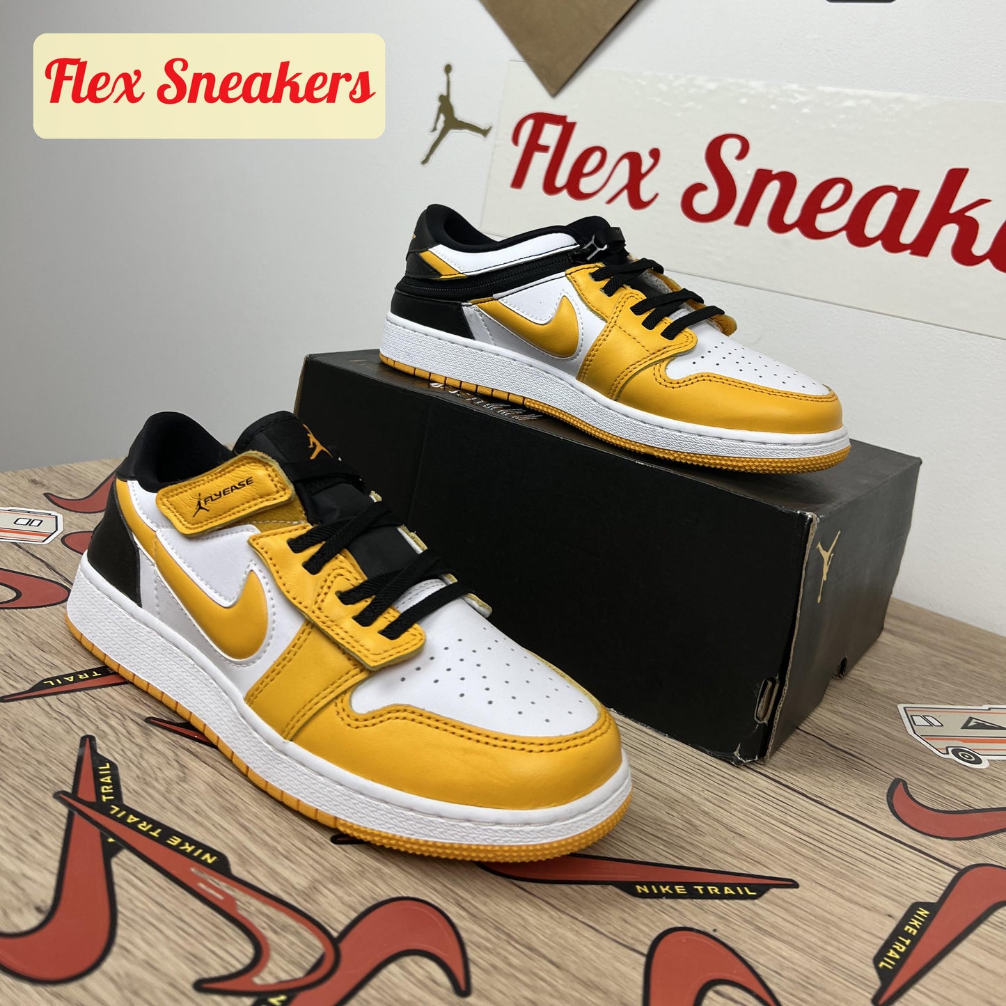 Air Jordan 1 Low FlyEase (GS) Yellow/Black