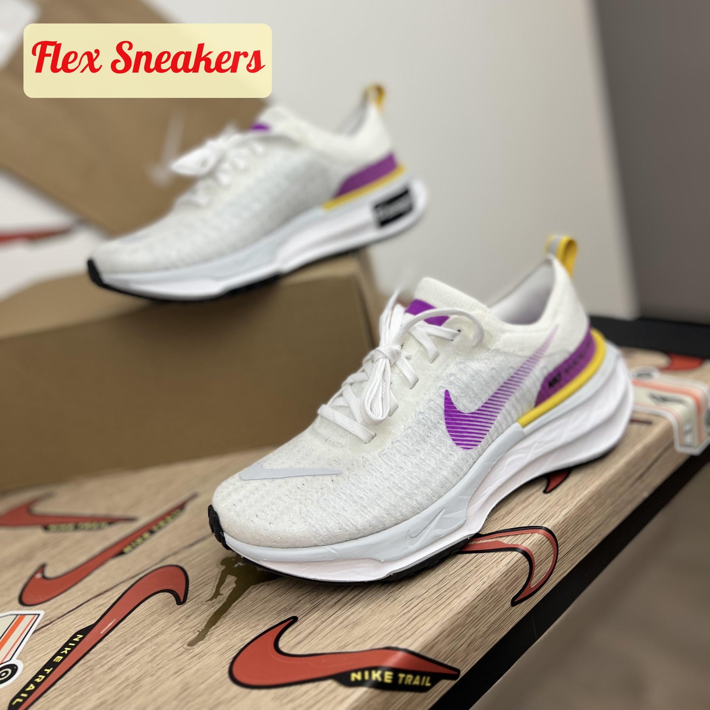 W ZoomX Invincible Run FK 3 White/Vivid-Purple