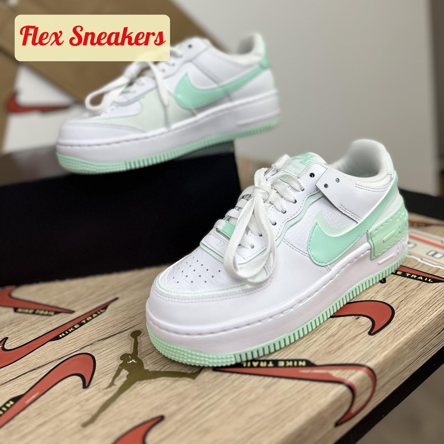 W Air Force 1 LE (GS) White/Barely-Green