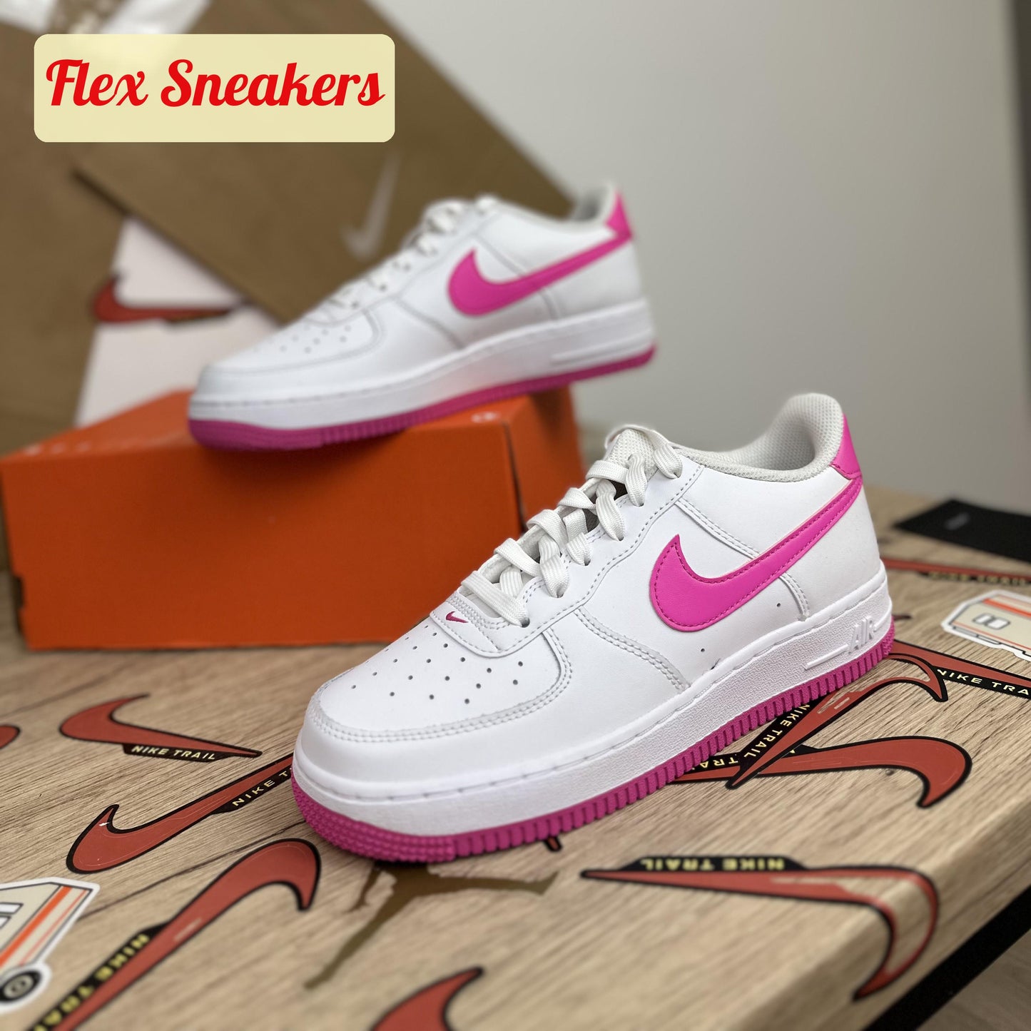 Air Force 1 (GS) White/Laser-Fuchsia