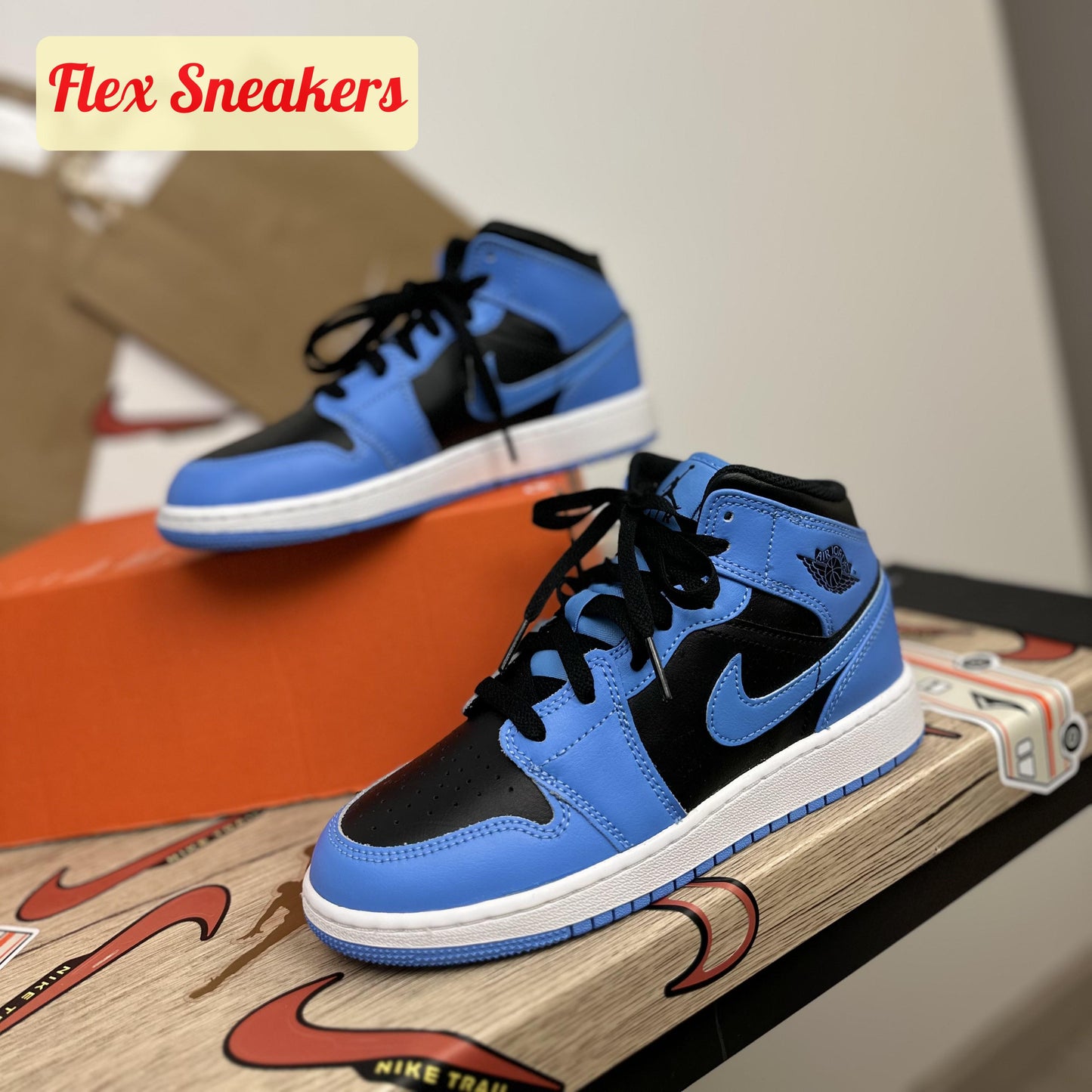 Air Jordan 1 Mid (GS) Blue/Black