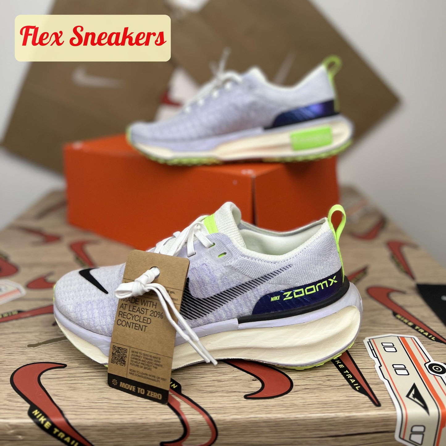 W ZoomX Invincible Run FK 3 White/Blue-Tint
