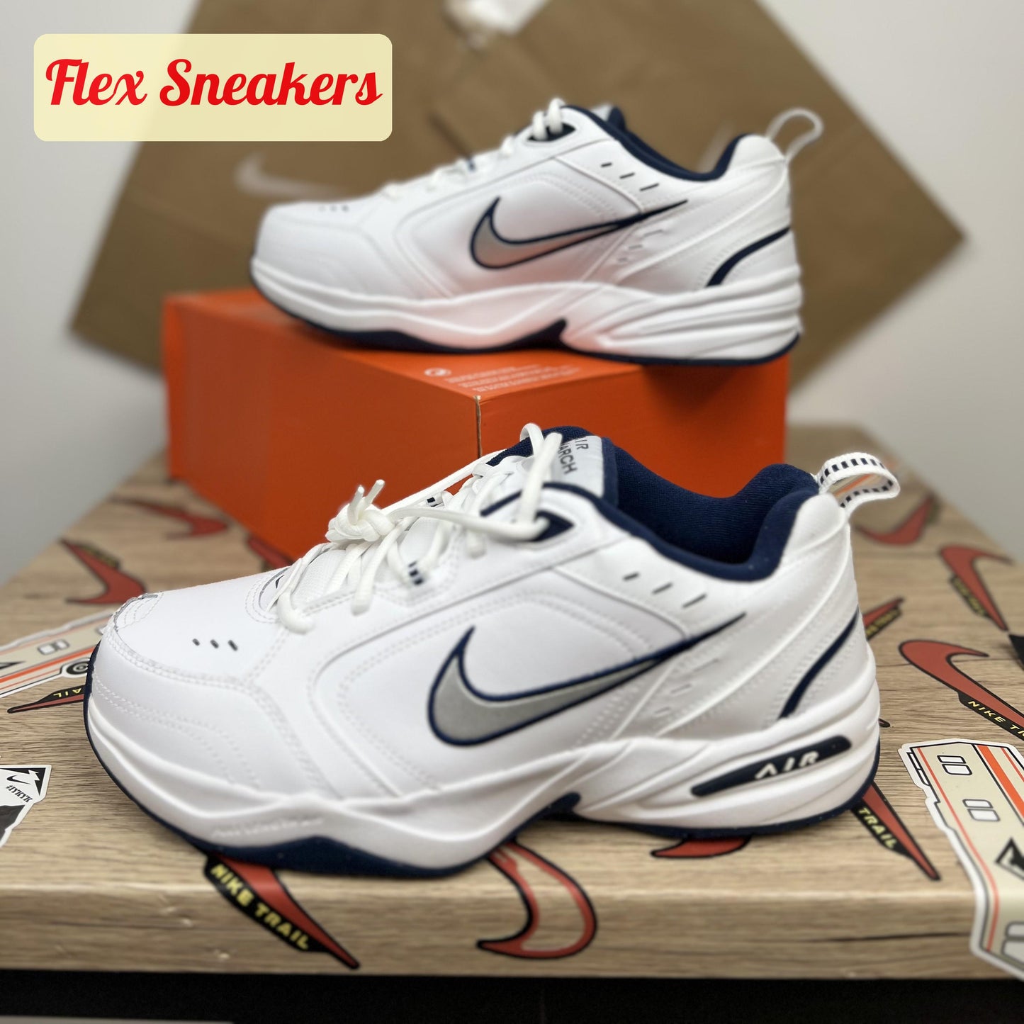 Air Monarch IV (4E) White/Metallic-Silver