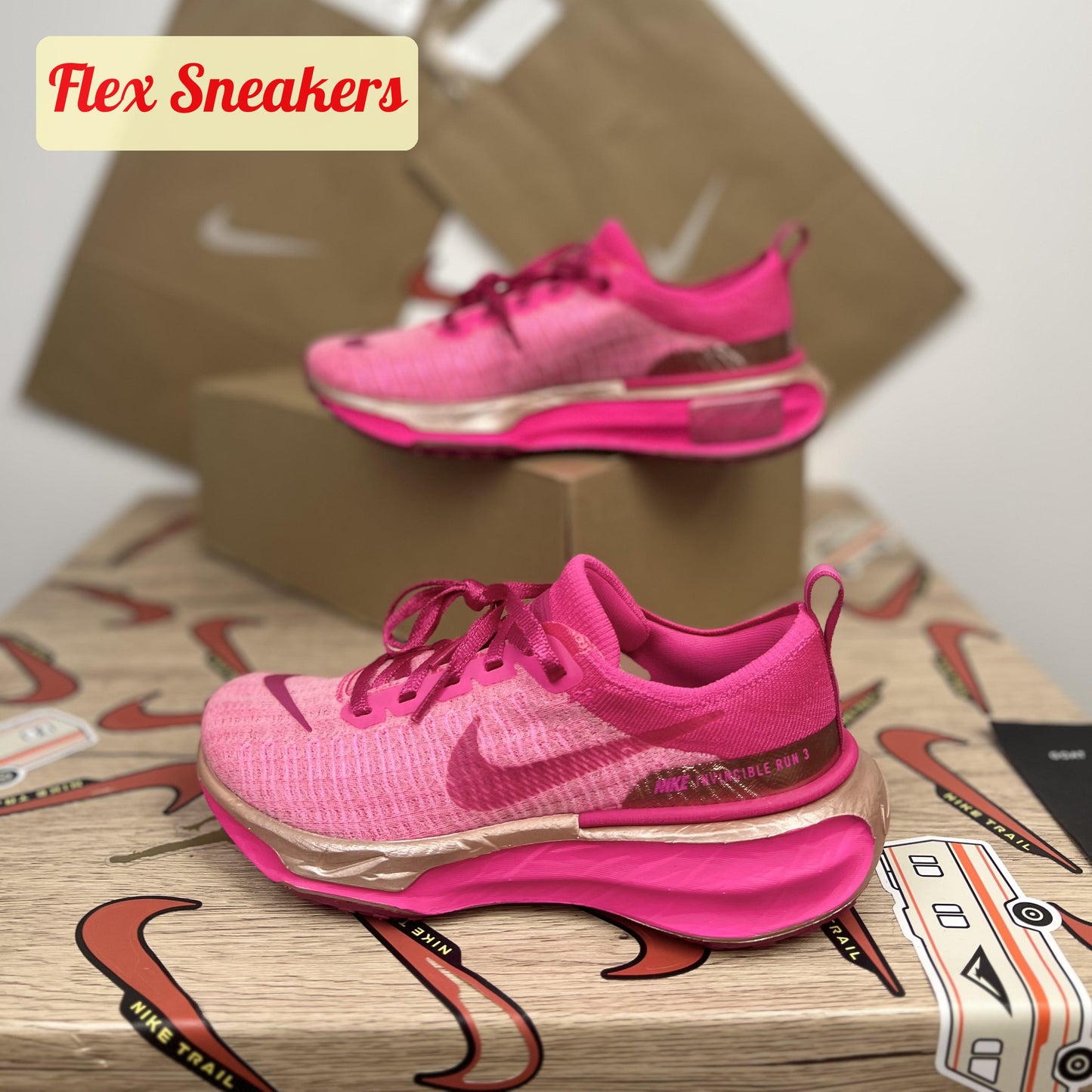W ZoomX Invincible Run FK 3 Fierce-Pink