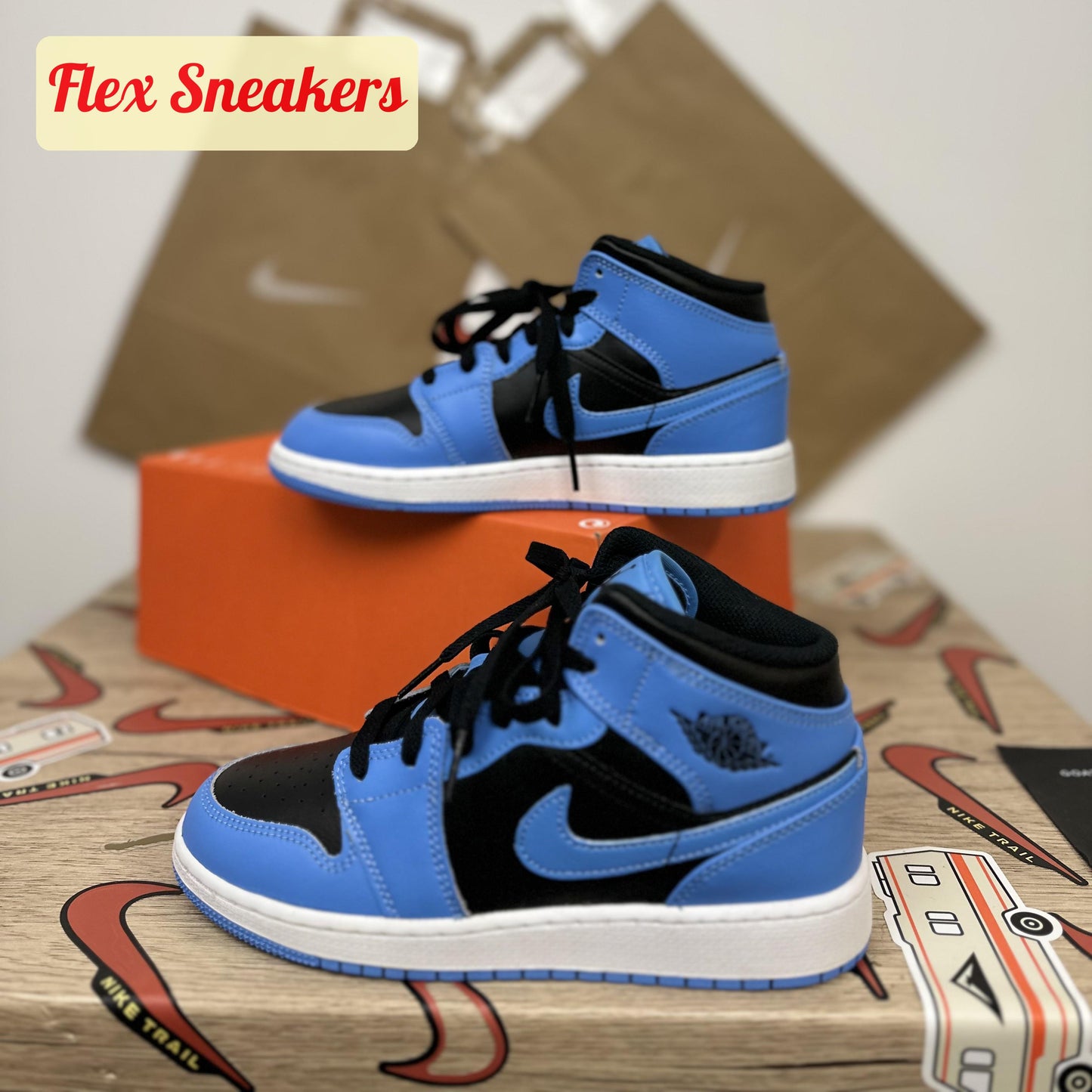 Air Jordan 1 Mid (GS) Blue/Black