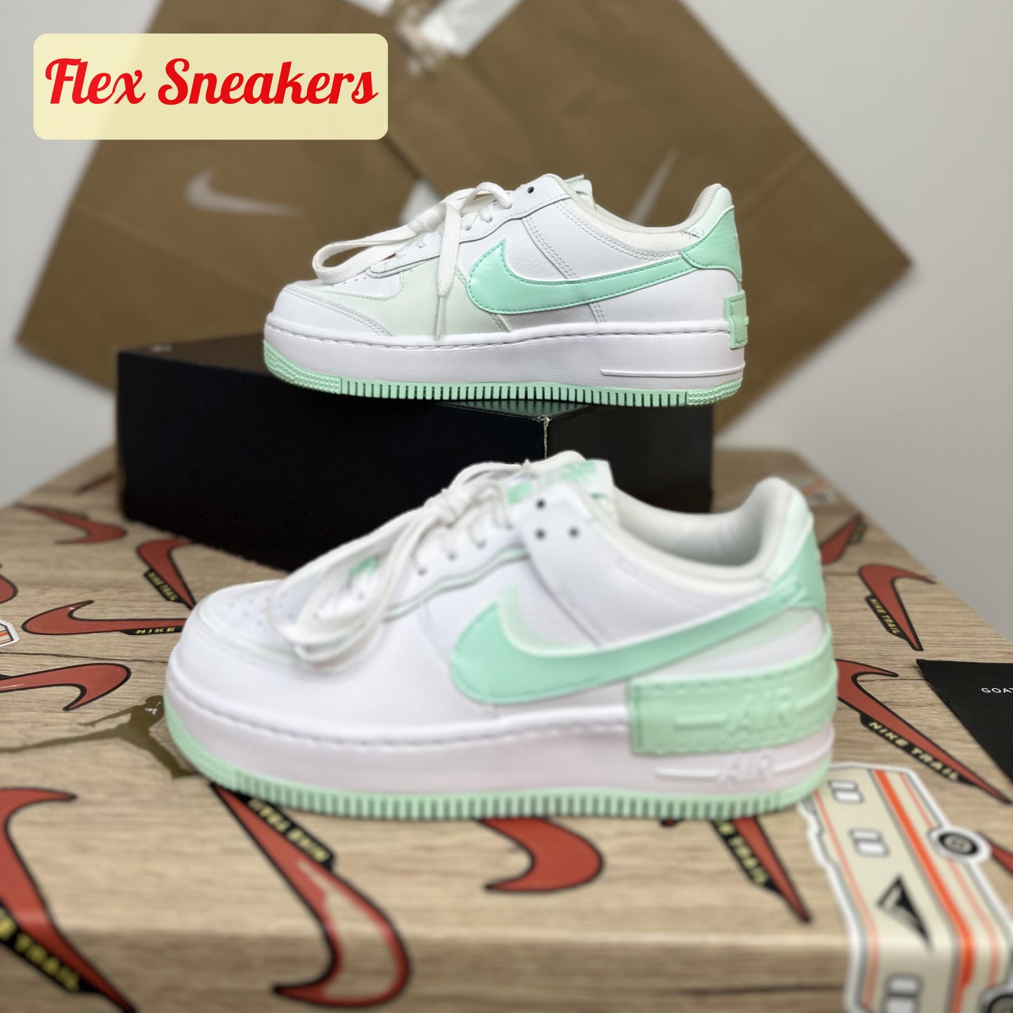 W Air Force 1 LE (GS) White/Barely-Green