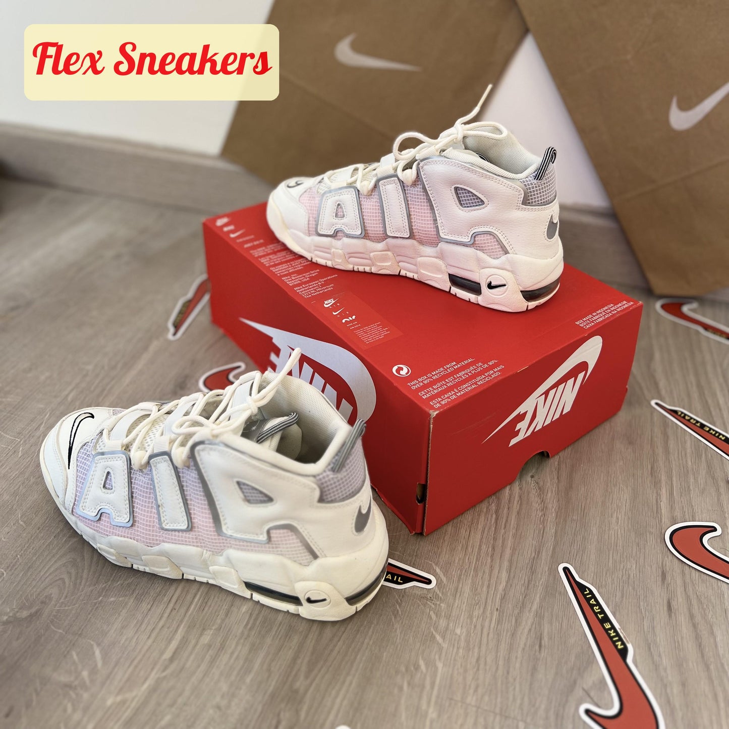 Air More Uptempo (GS) White/Pink