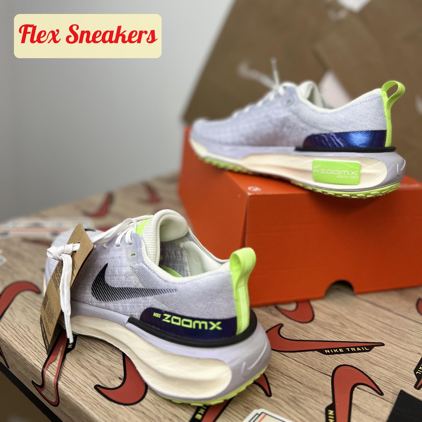 W ZoomX Invincible Run FK 3 White/Blue-Tint