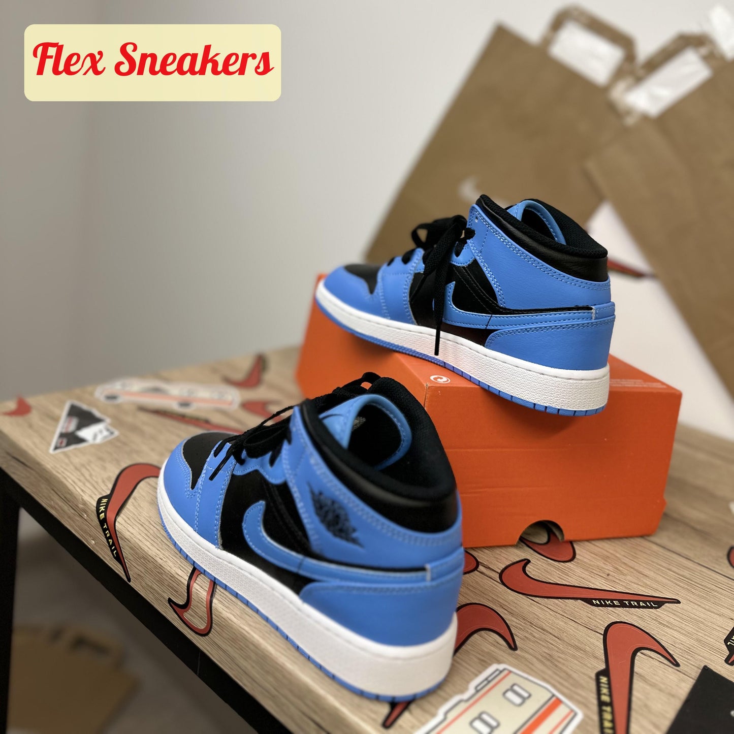 Air Jordan 1 Mid (GS) Blue/Black