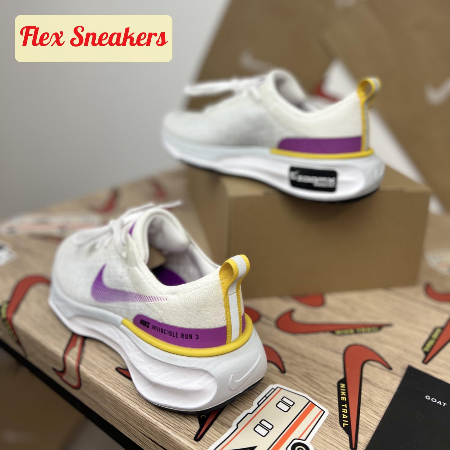 W ZoomX Invincible Run FK 3 White/Vivid-Purple