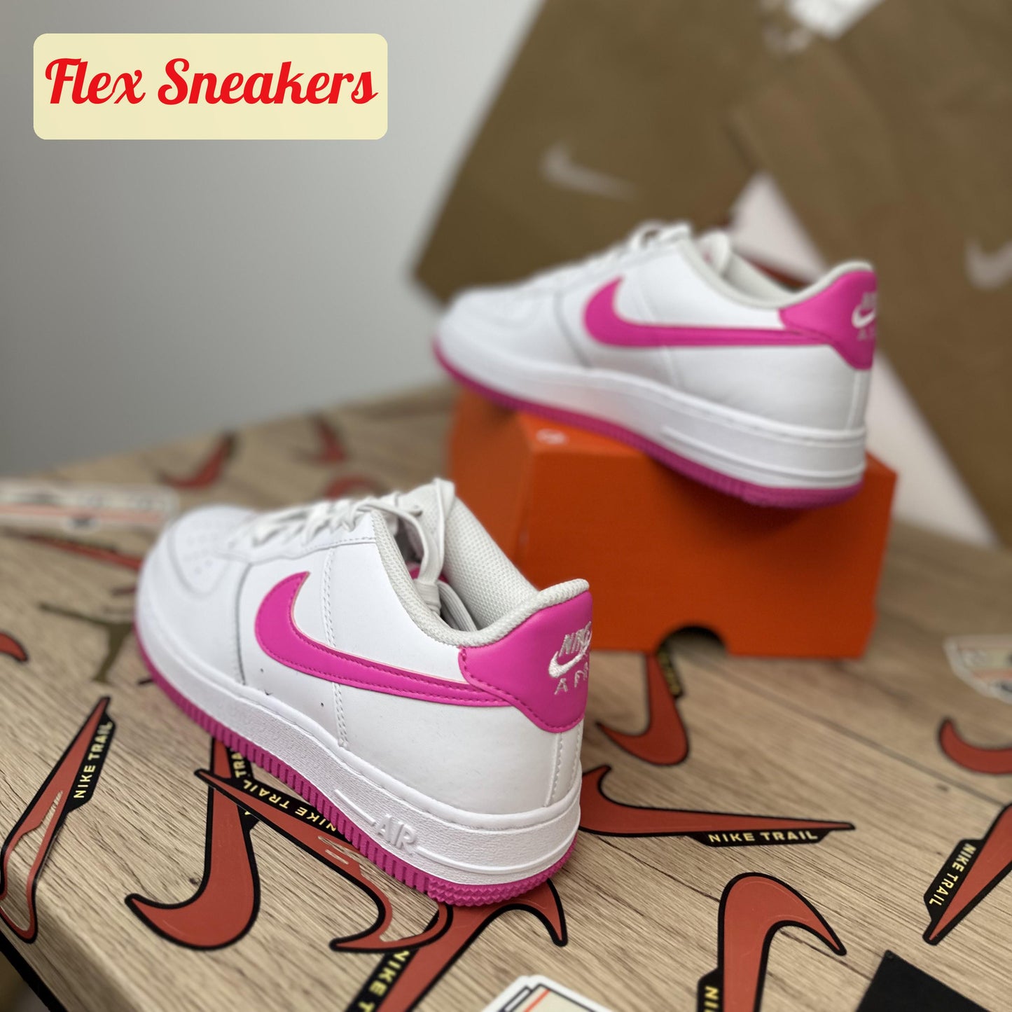 Air Force 1 (GS) White/Laser-Fuchsia