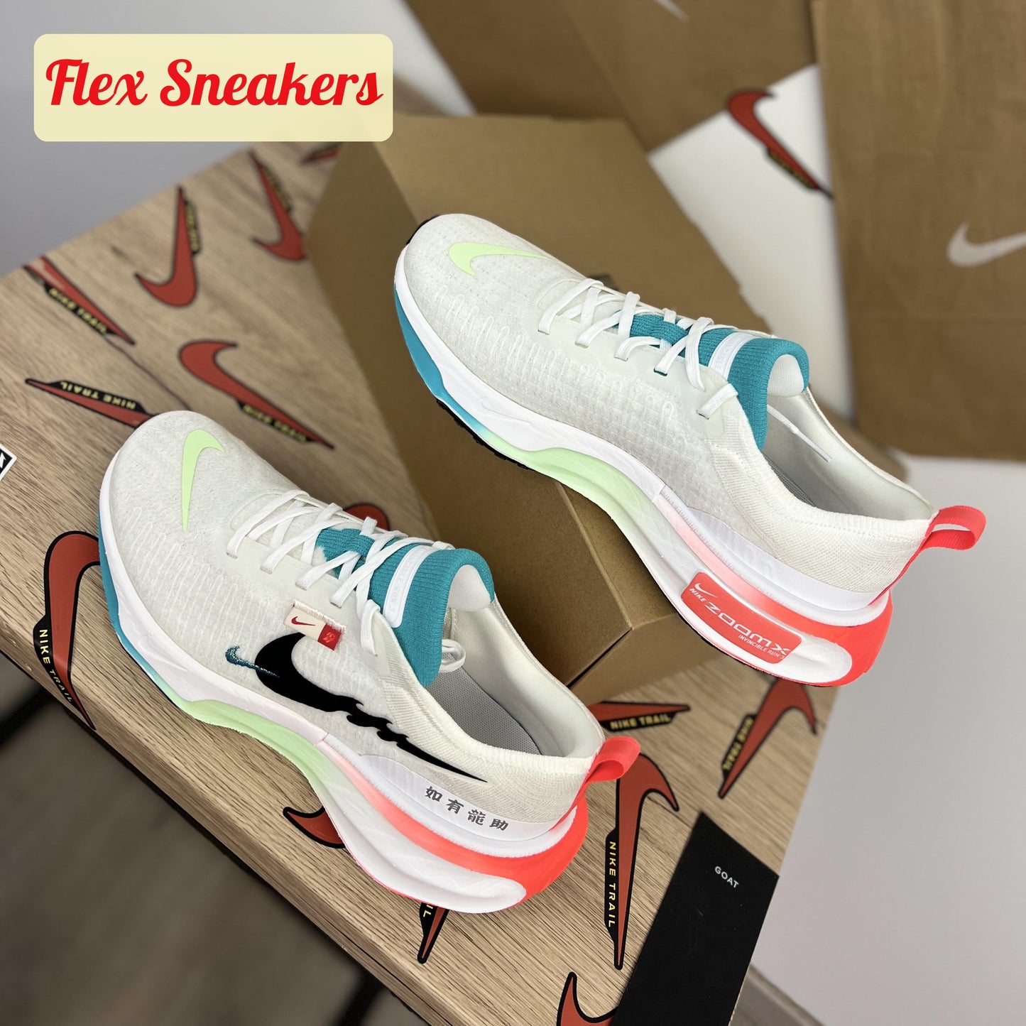 ZoomX Invincible Run FK 3 White/Dusty-Cactus
