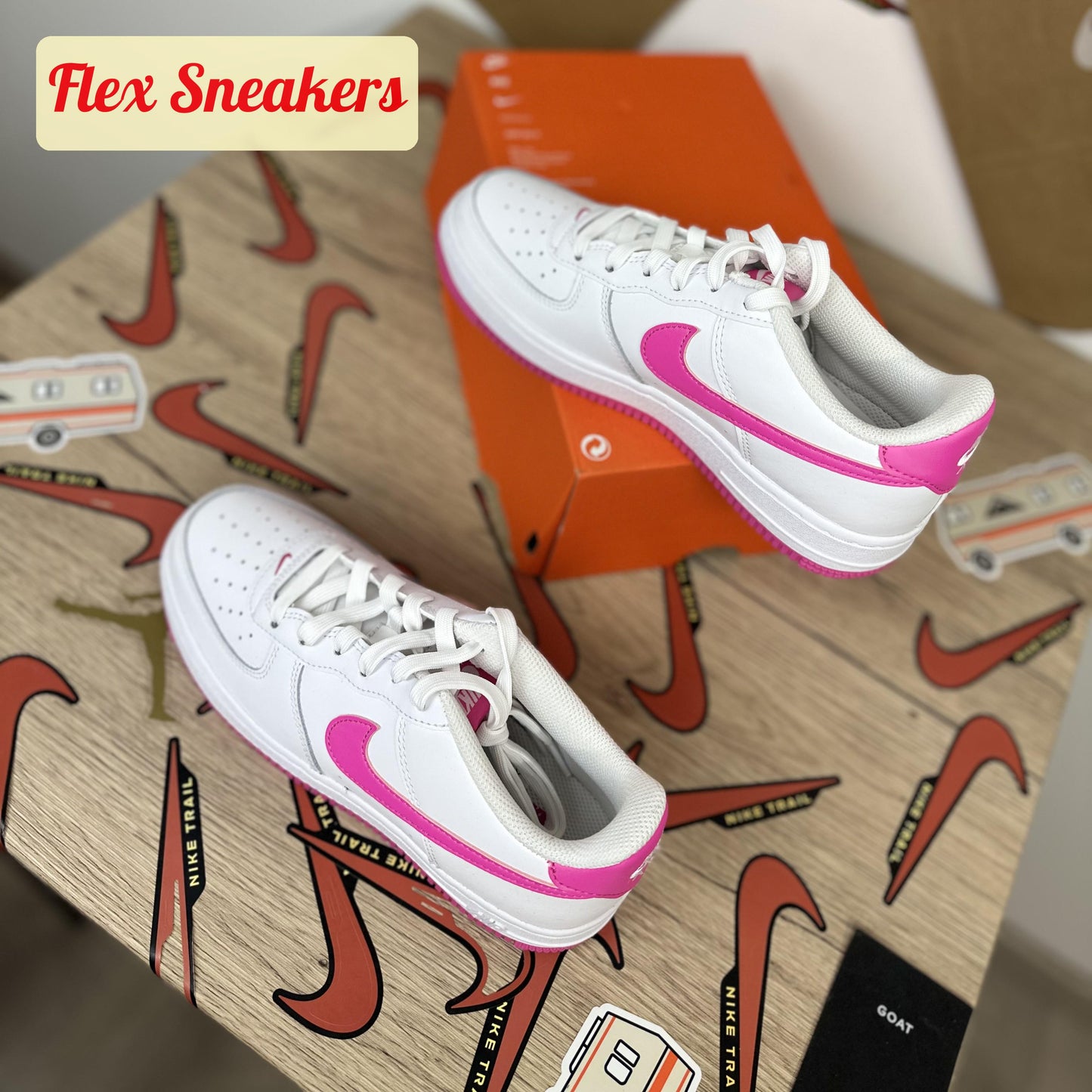 Air Force 1 (GS) White/Laser-Fuchsia