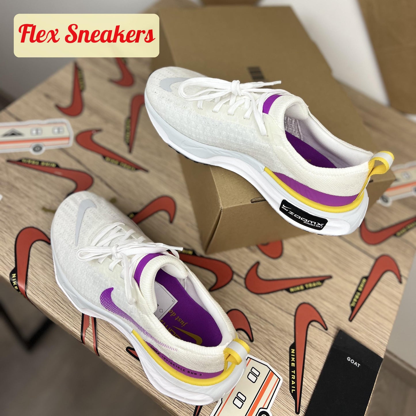 W ZoomX Invincible Run FK 3 White/Vivid-Purple