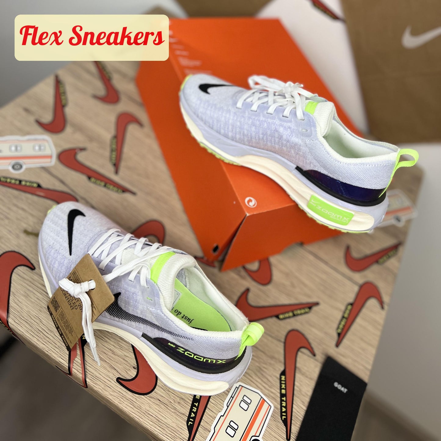W ZoomX Invincible Run FK 3 White/Blue-Tint