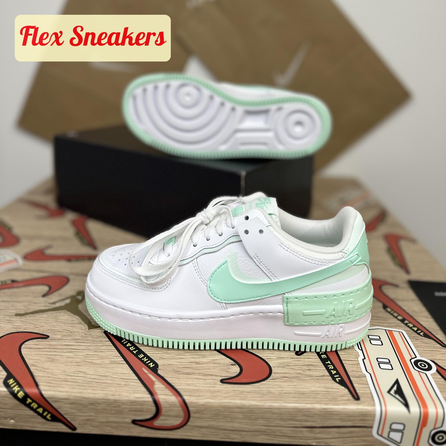 W Air Force 1 LE (GS) White/Barely-Green