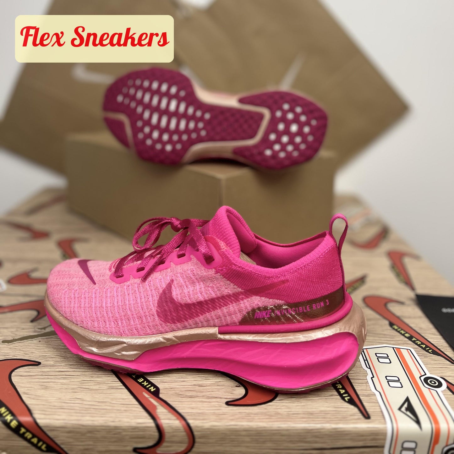 W ZoomX Invincible Run FK 3 Fierce-Pink