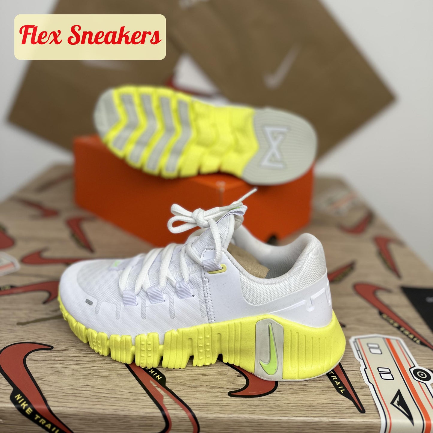 Free Metcon 5 White/Lime-Blast