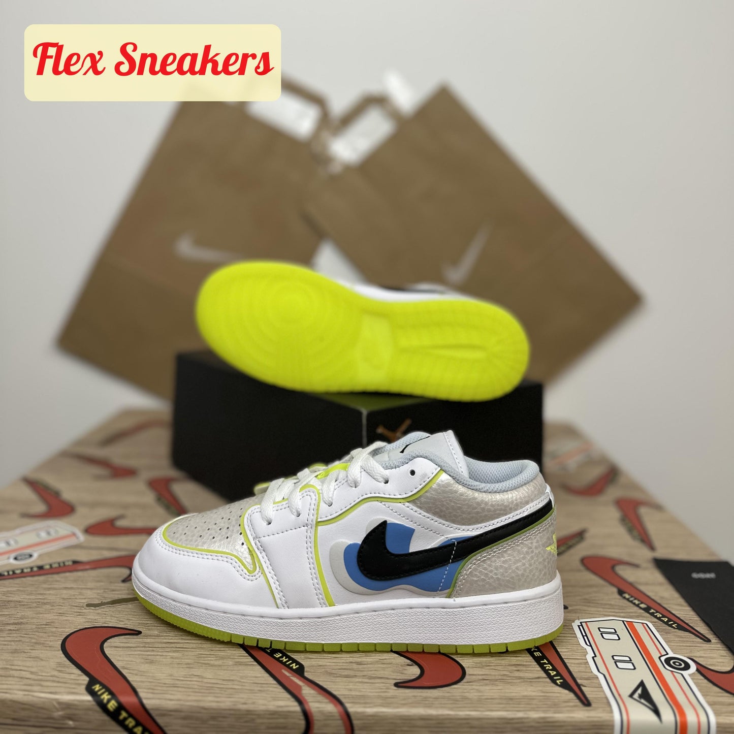 Air Jordan 1 Low SE (GS) Warped-Swoosh