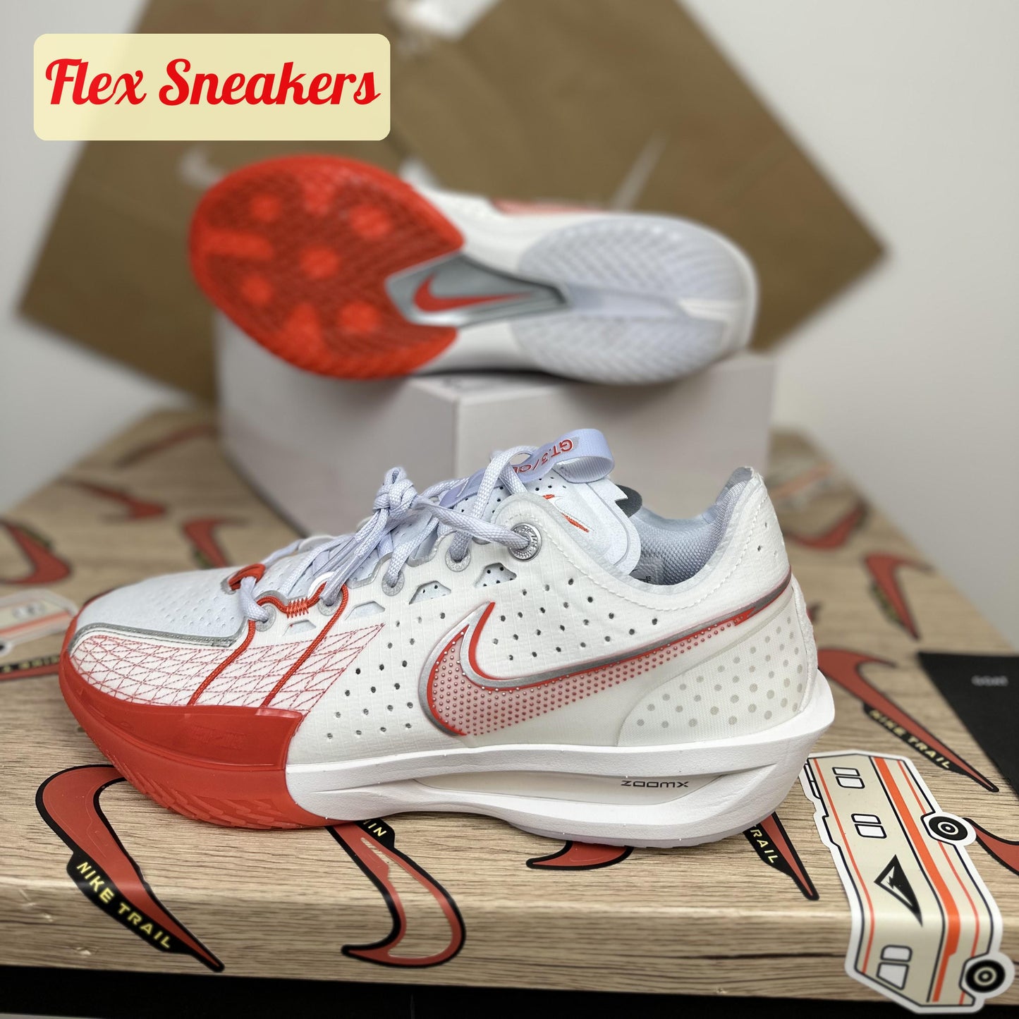 G.T. Cut 3 White/Picante-Red