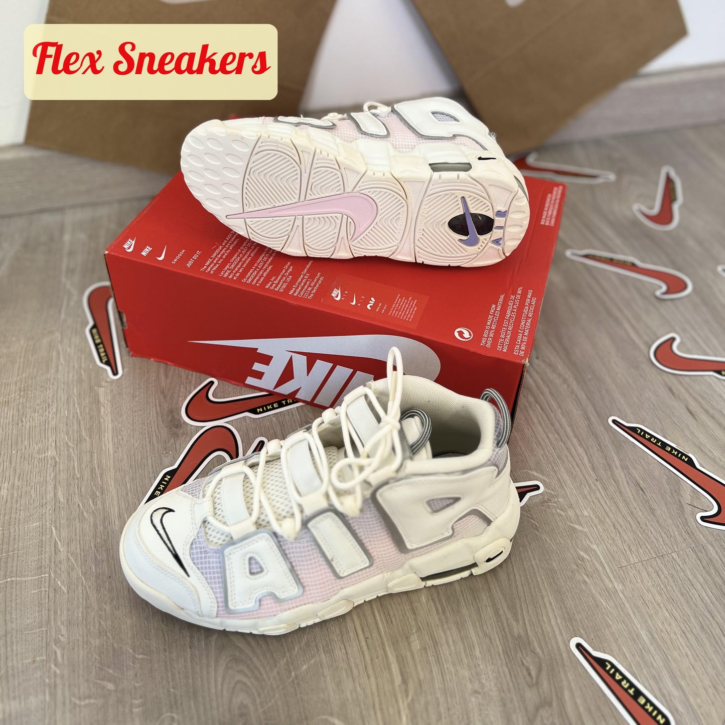 Air More Uptempo (GS) White/Pink
