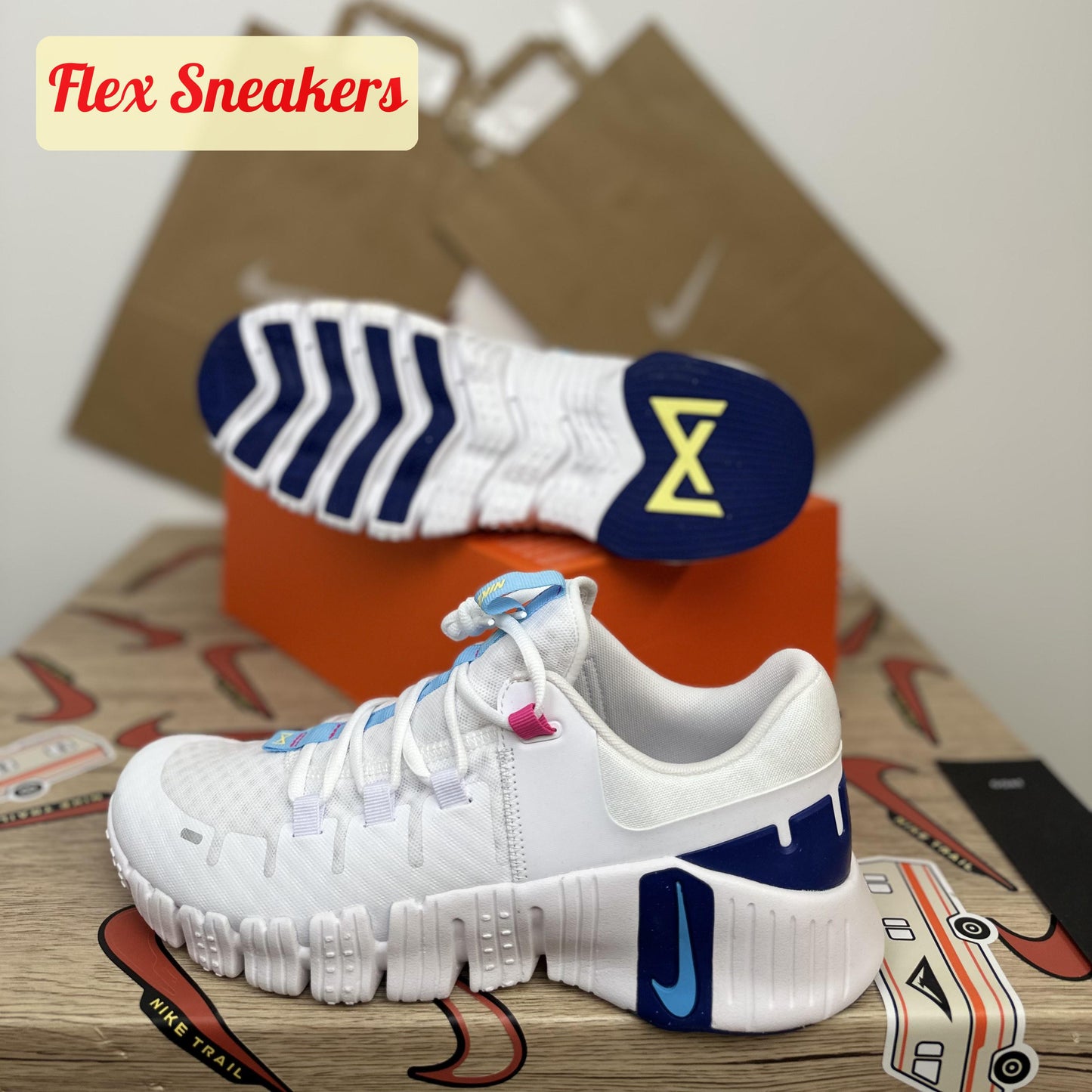 Free Metcon 5 White/Blue
