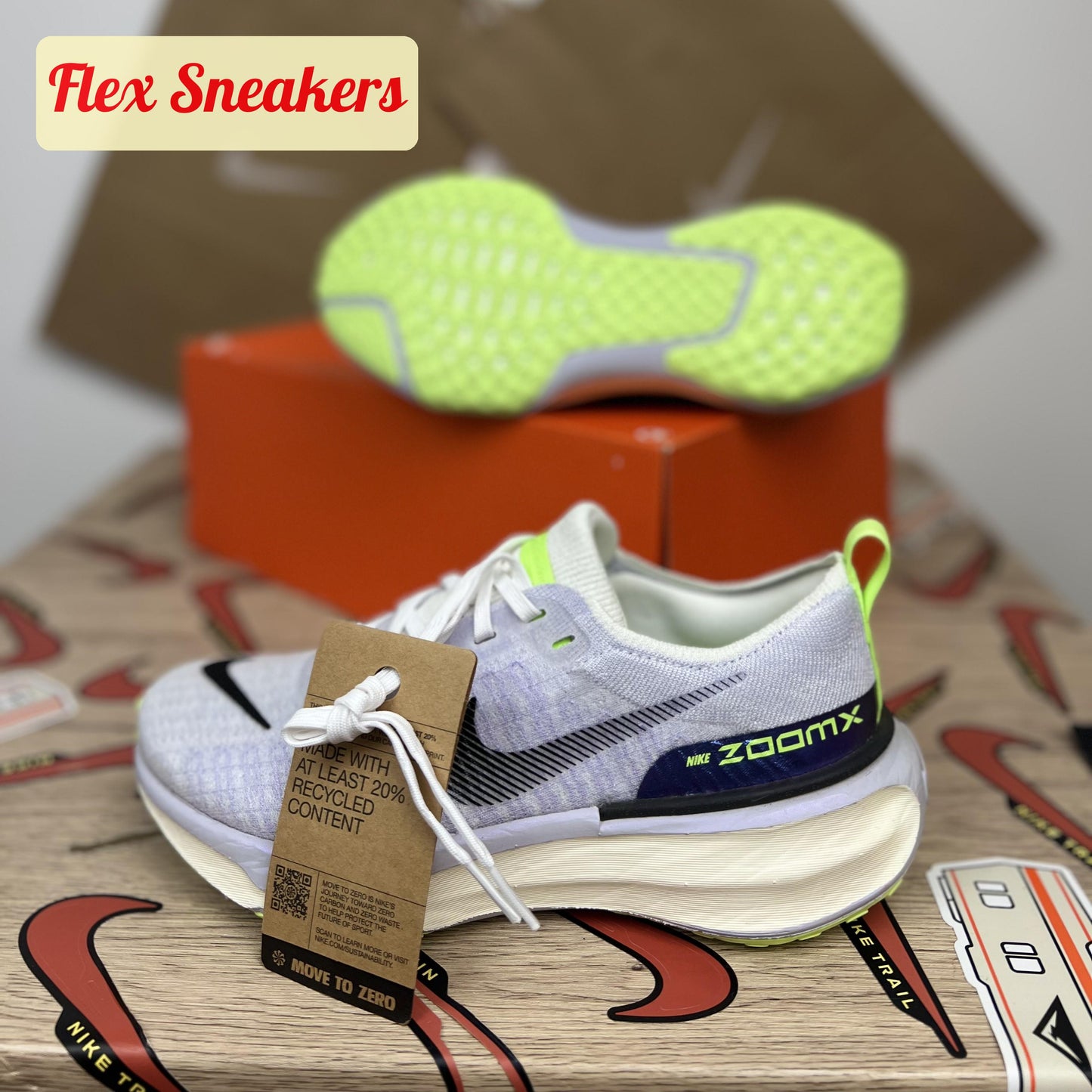 W ZoomX Invincible Run FK 3 White/Blue-Tint