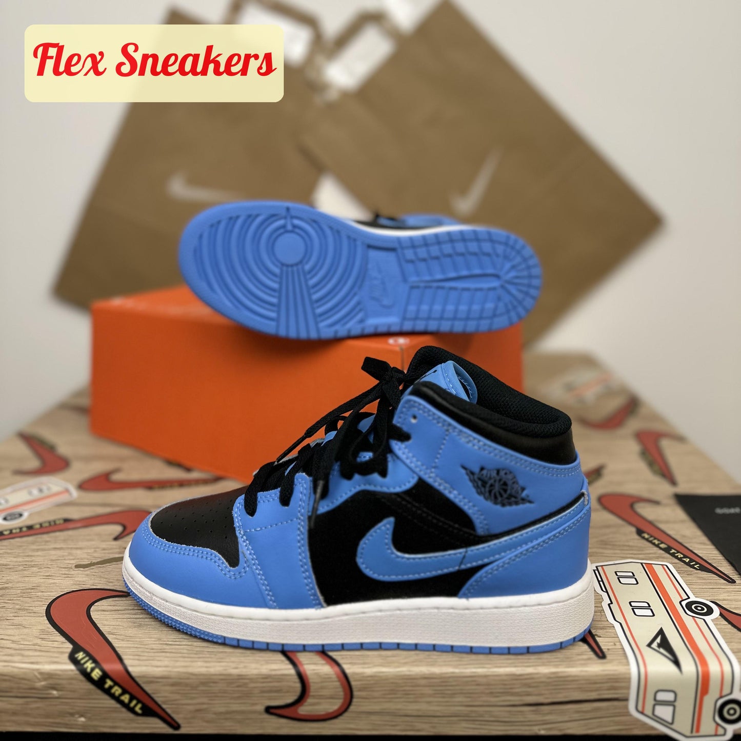 Air Jordan 1 Mid (GS) Blue/Black