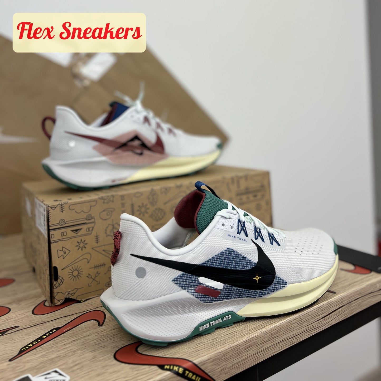 ReactX Pegasus Trail 5 White/Court-Blue