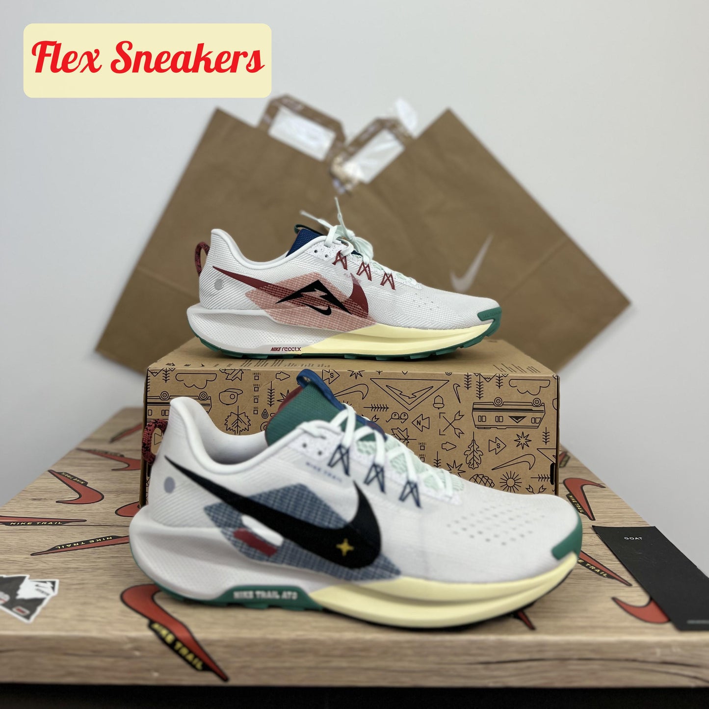 ReactX Pegasus Trail 5 White/Court-Blue