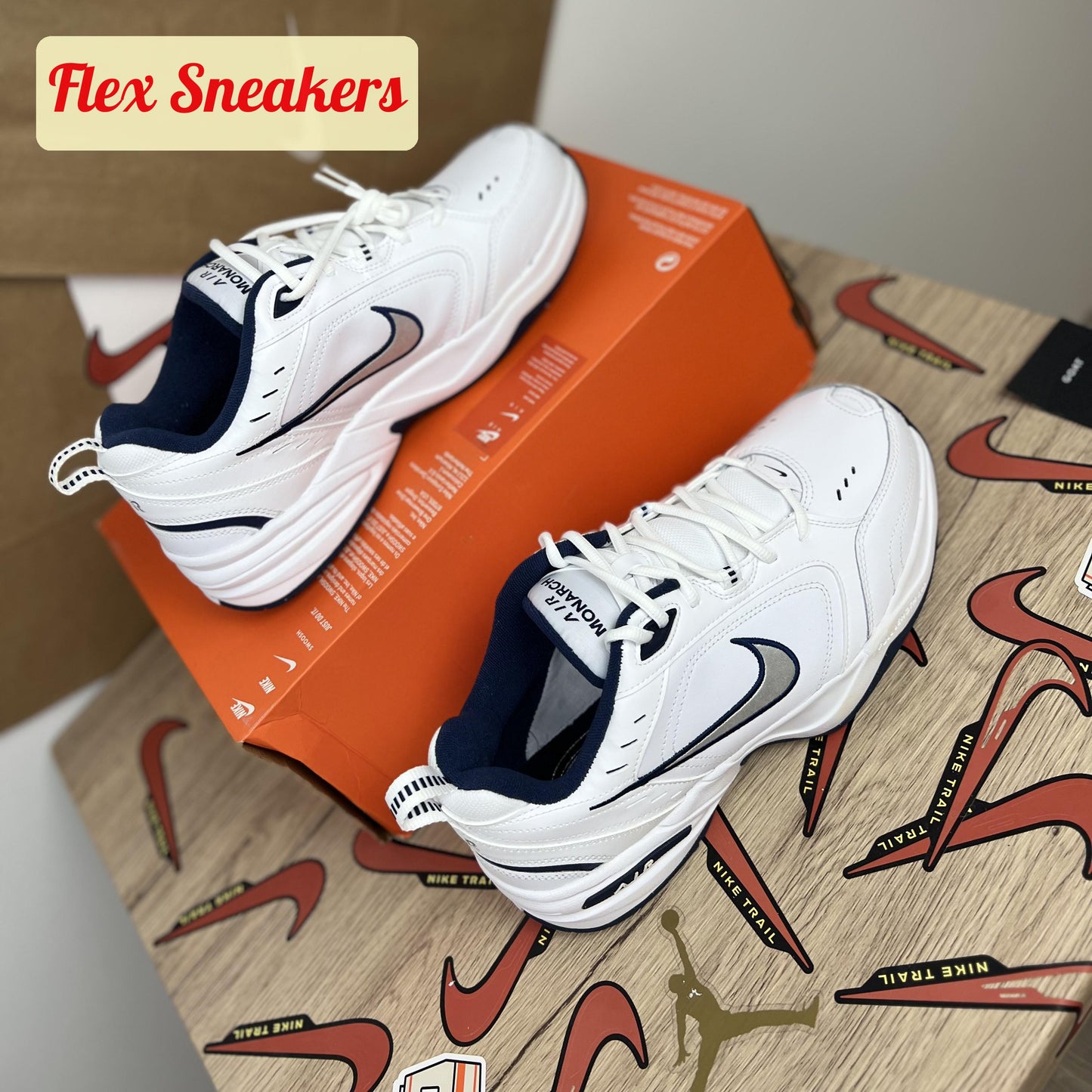 Air Monarch IV (4E) White/Metallic-Silver