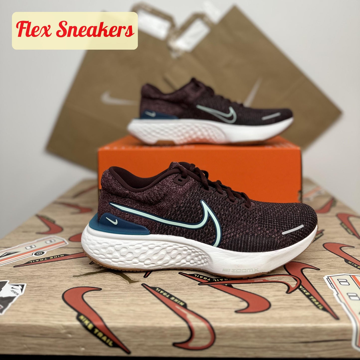 ZoomX Invincible Run FK 2 Burgundowe
