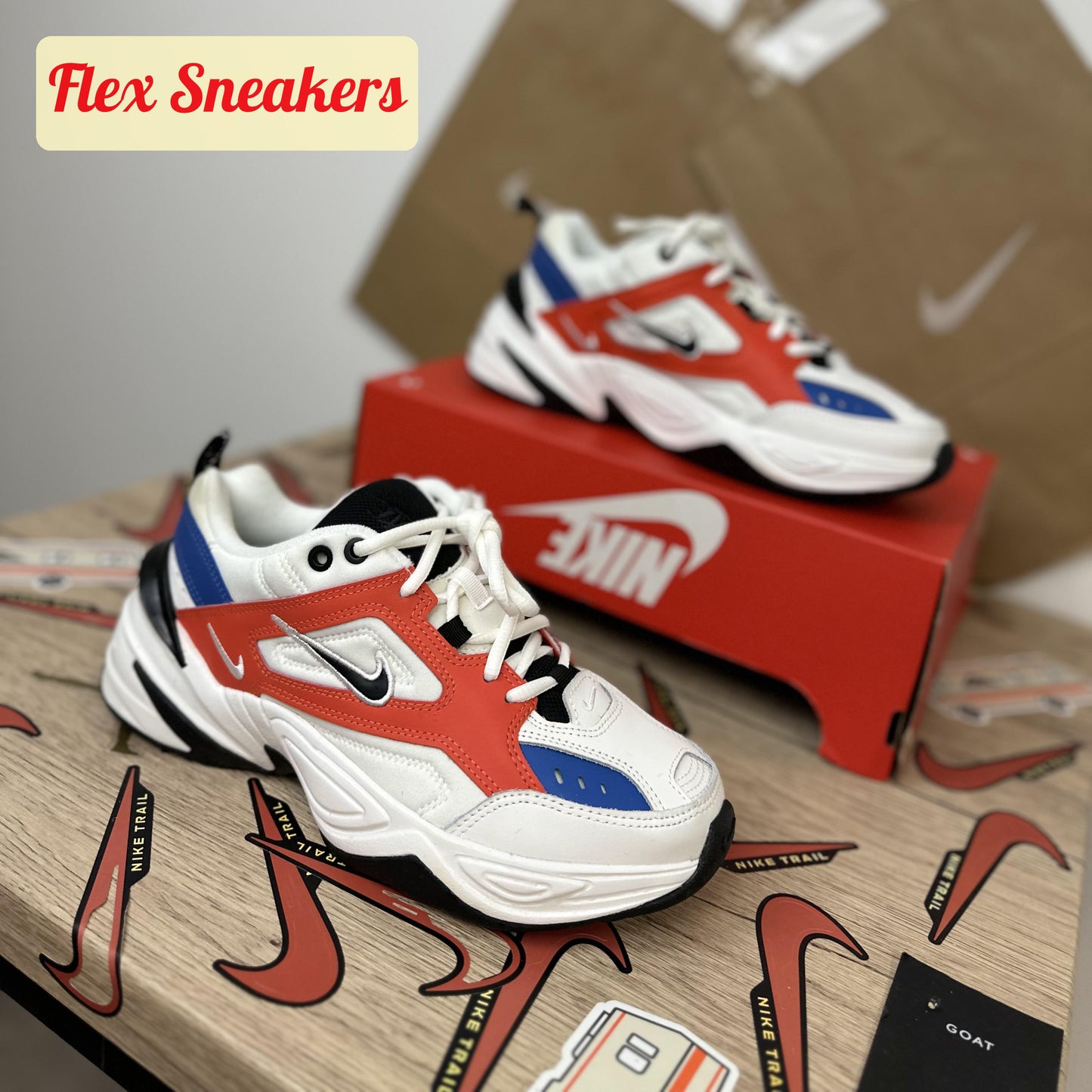 Nike M2K Tekno Orange/Blue