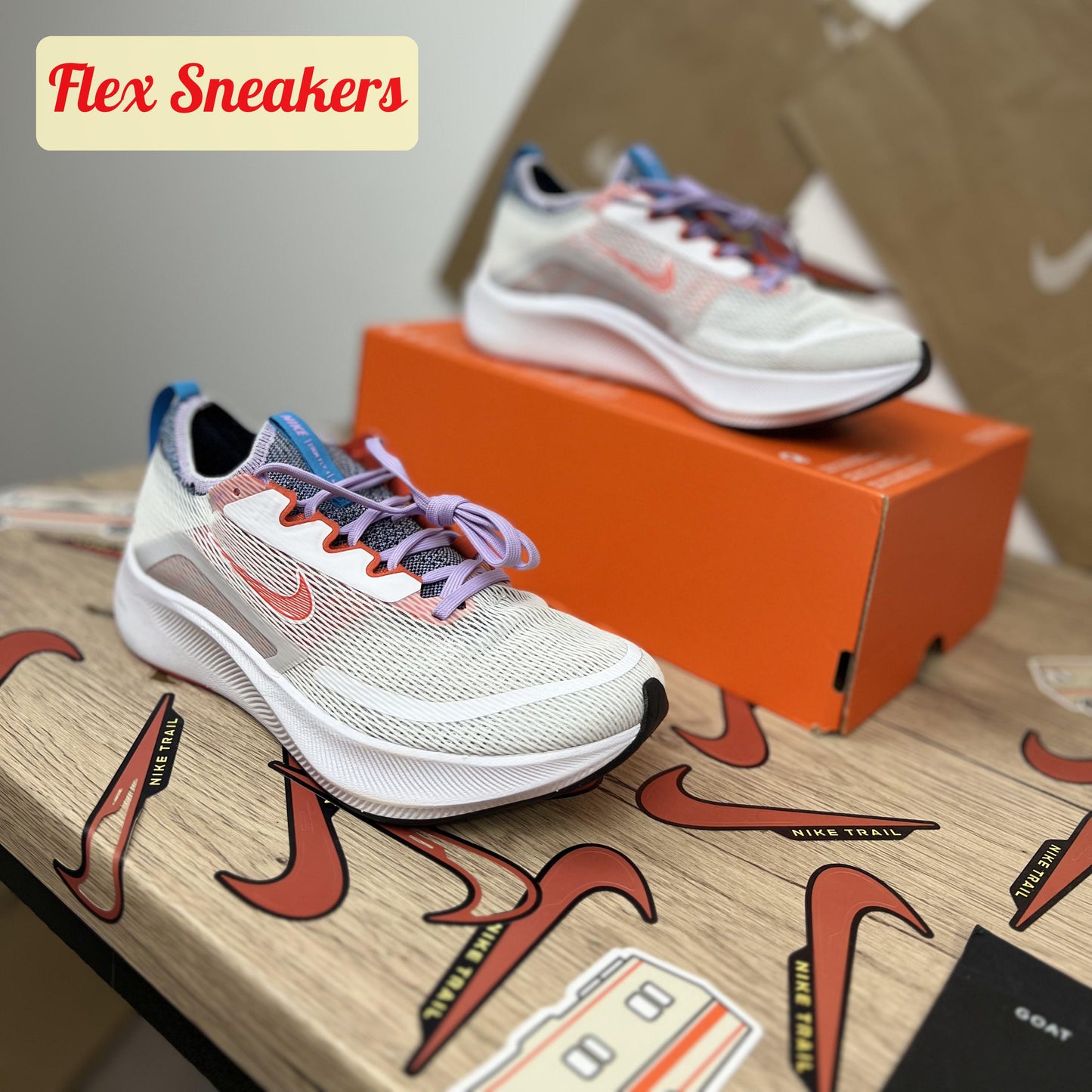 W Zoom Fly 4 White/Orange-Lilac