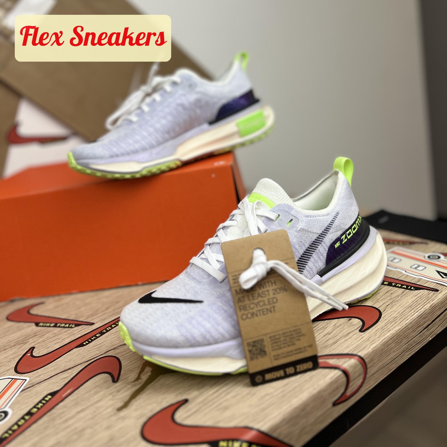 W ZoomX Invincible Run FK 3 White/Blue-Tint