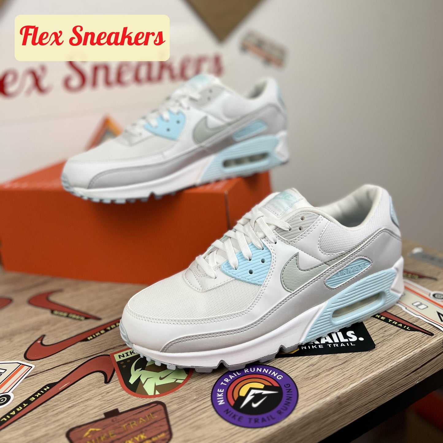 Air Max 90 White/Glacier-Blue