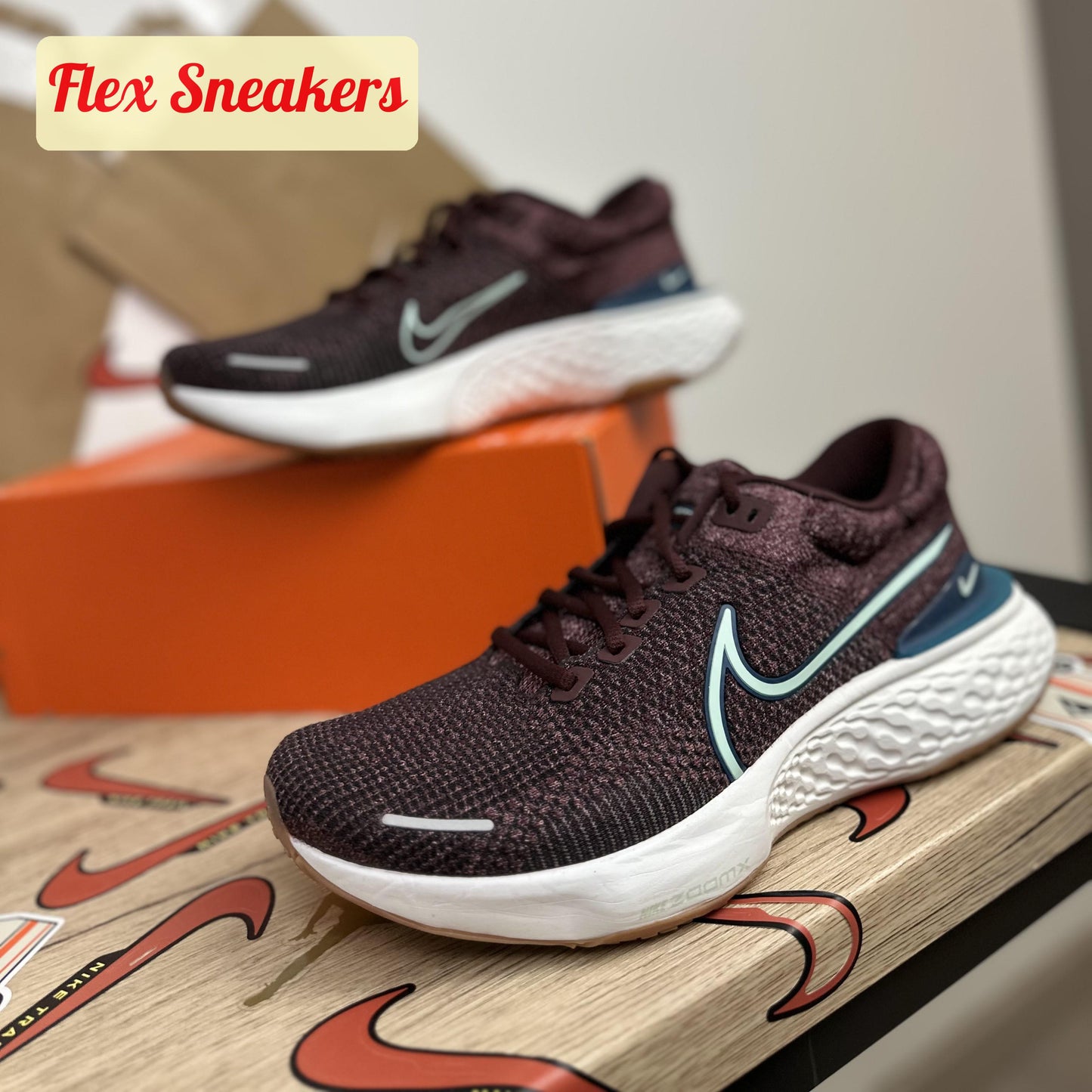 ZoomX Invincible Run FK 2 Burgundowe