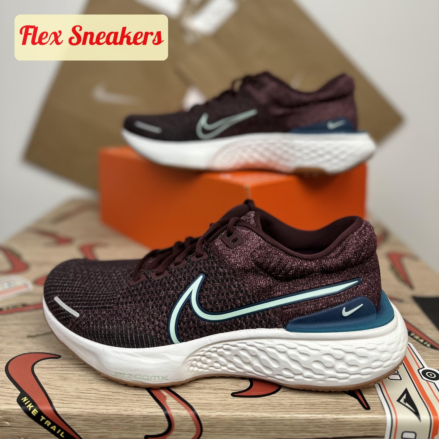 ZoomX Invincible Run FK 2 Burgundowe