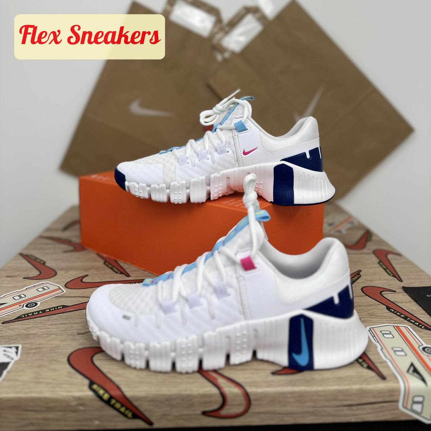 W Free Metcon 5 White/Blue